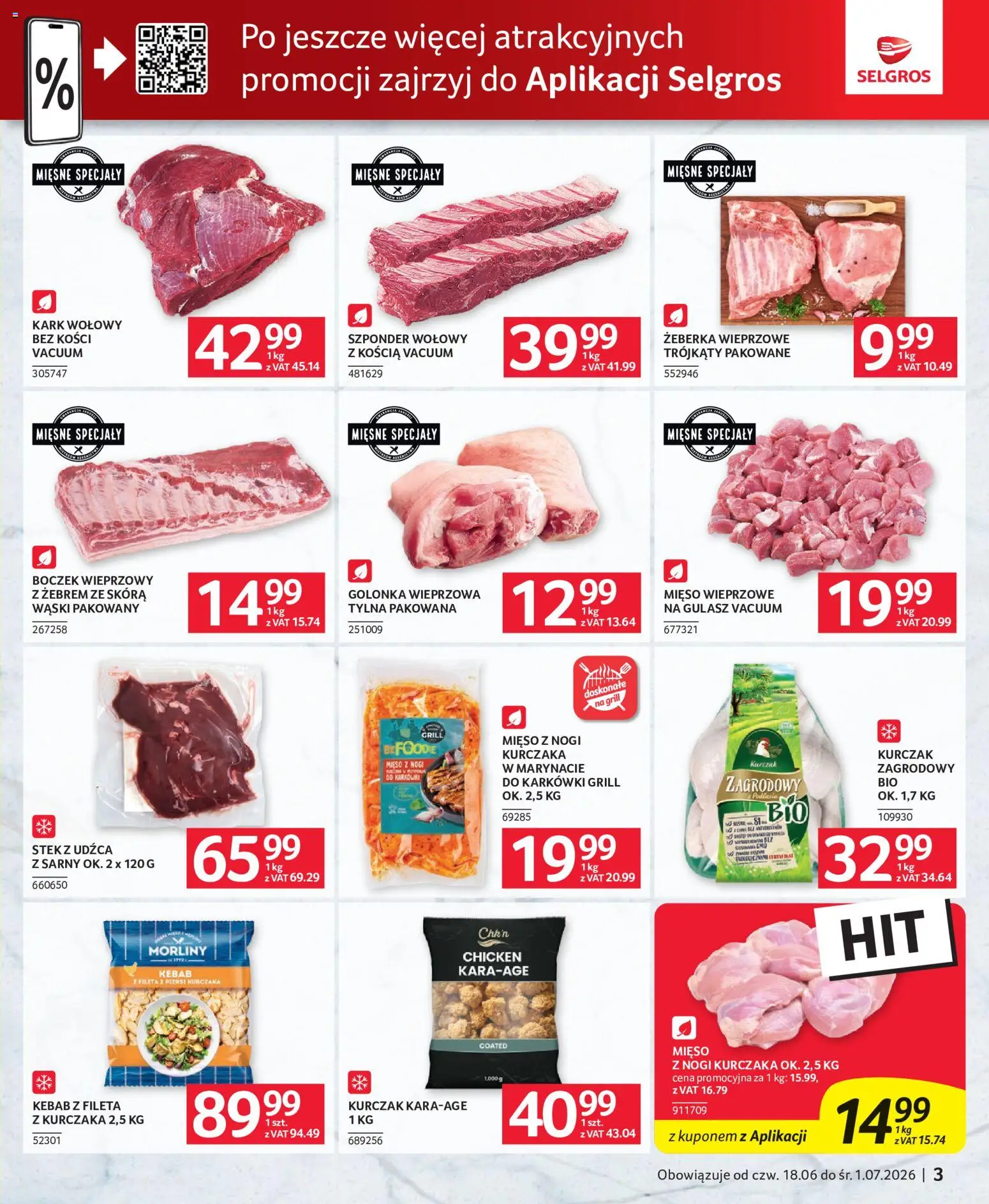 Selgros cash&carry gazetka - Oferta dla gastronomii od 18.06.2026 | Strona: 3 | Produkty: Boczek wieprzowy, Grill, Golonka wieprzowa, Boczek
