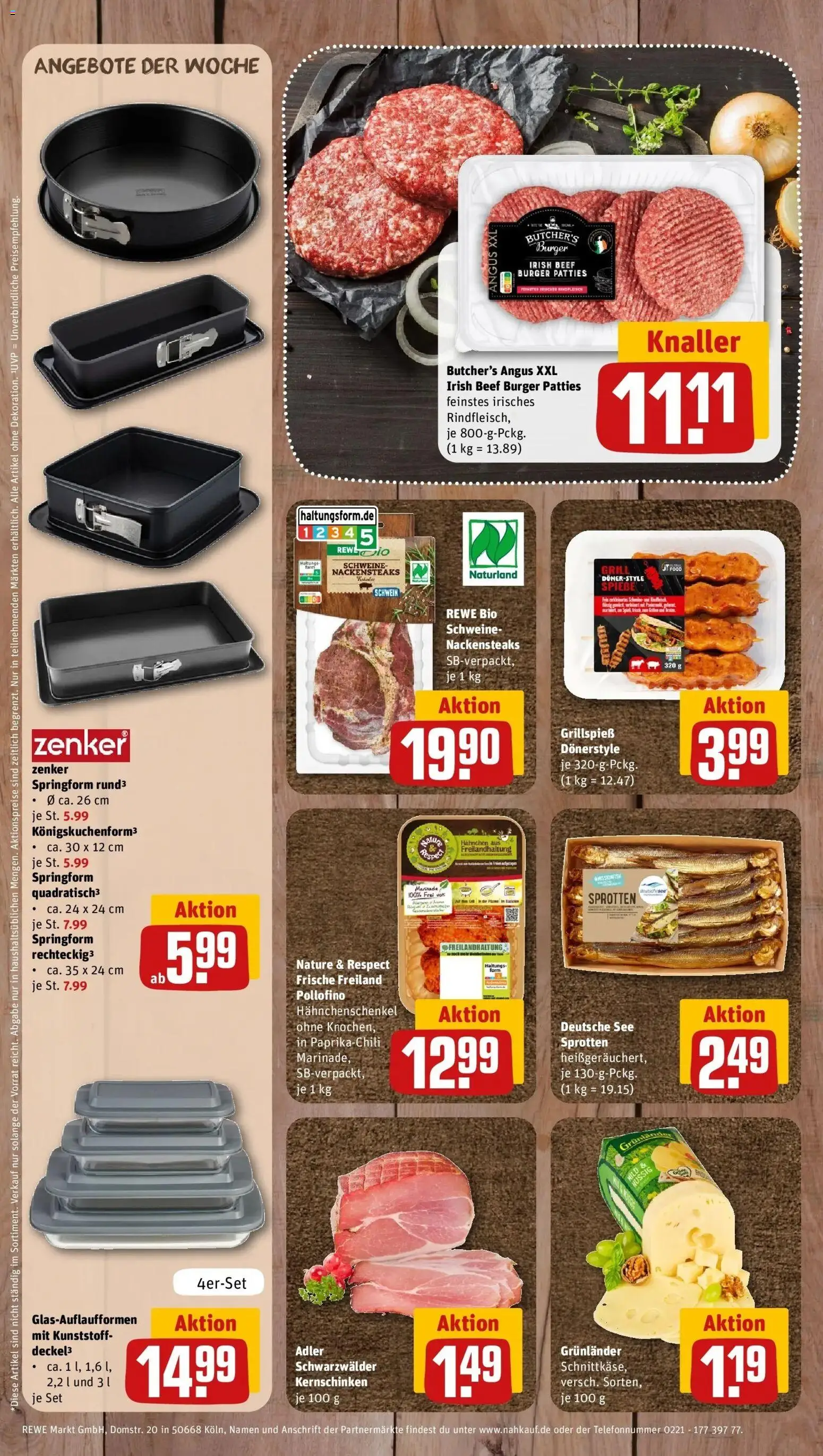 REWE Prospekt ab 24.08.2026 zum Blättern » Angebote | Seite: 16 | Produkte: Nackensteaks, Hahnchen, Hahnchenschenkel, Grunlander