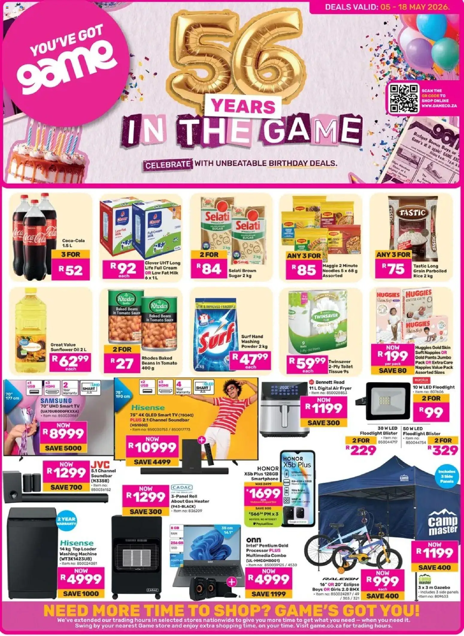 New Game catalogue – valid from 05.05.2026 | Page: 1 | Products: Beans, Fryer, Toilet, Sauce