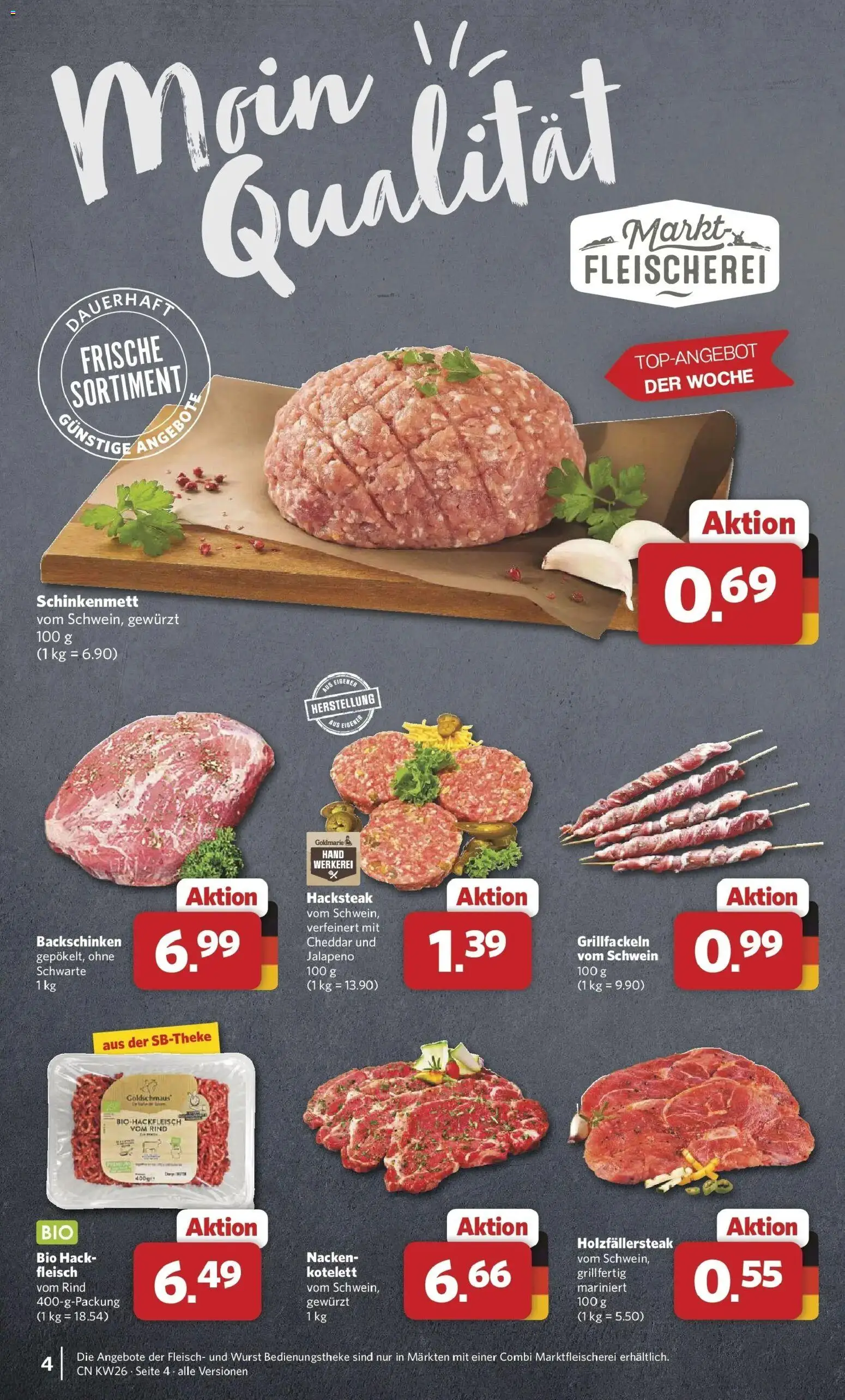Combi Prospekt Steinhagen – gültig ab 22.06.2026 | Seite: 4 | Produkte: Wurst, Fleisch