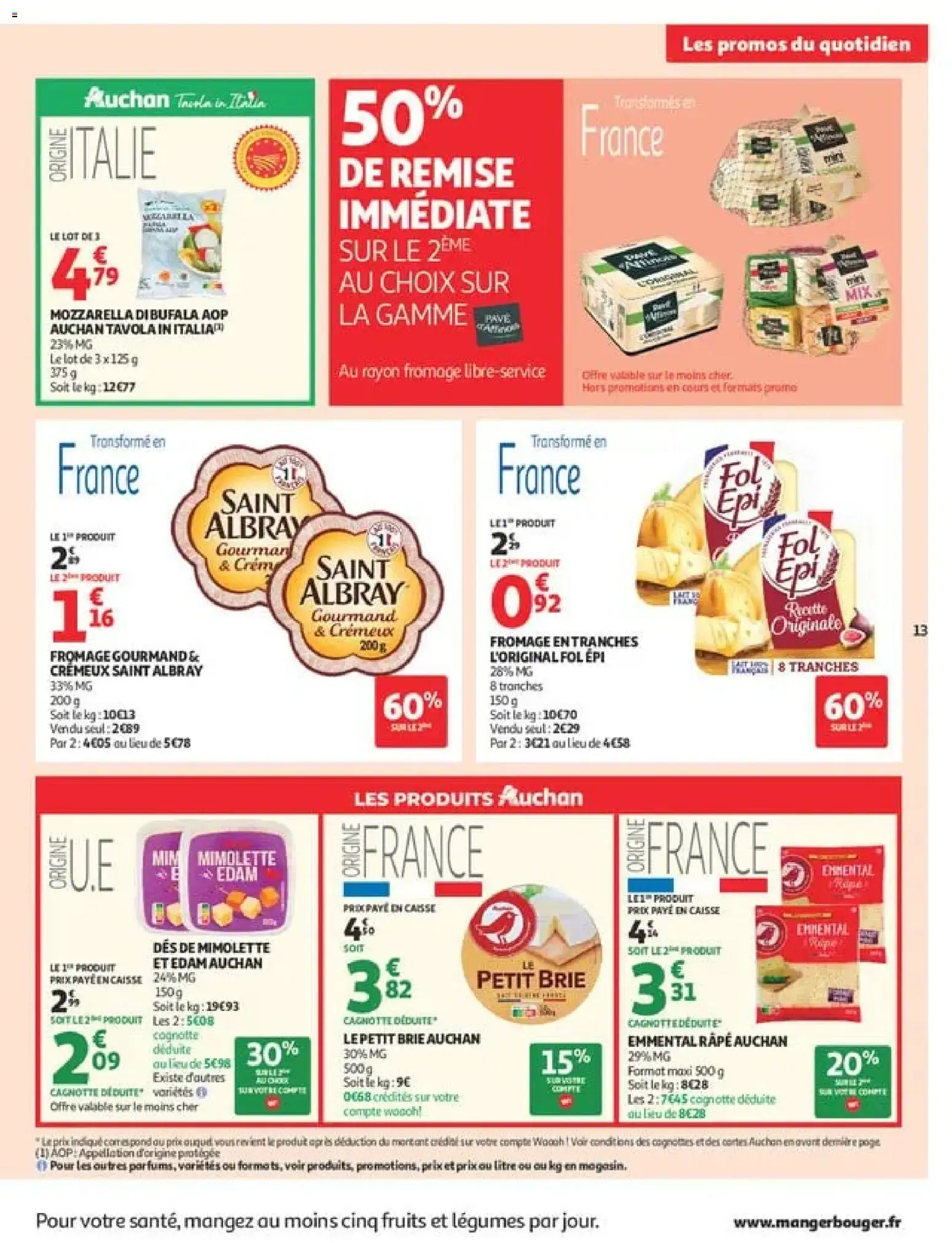 {H1} | Page: 13 | Produits: Fromage en tranches, Emmental, Fromage, Brie