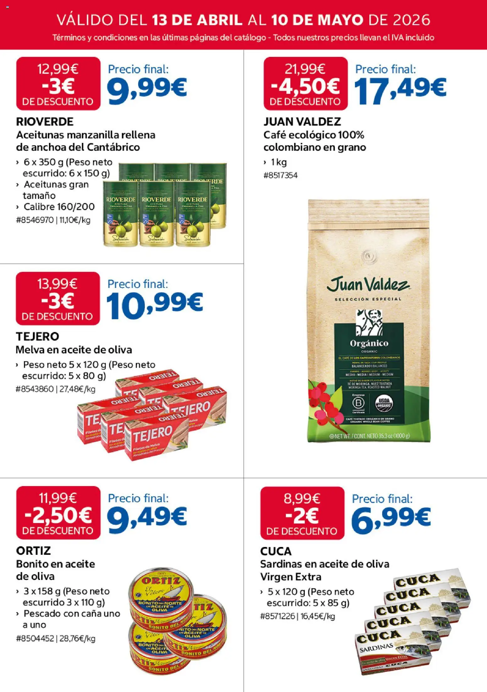 Costco catálogo │ válido desde el 13.04.2026 | Página: 2 | Productos: Aceite, Café, Pescado, Peso