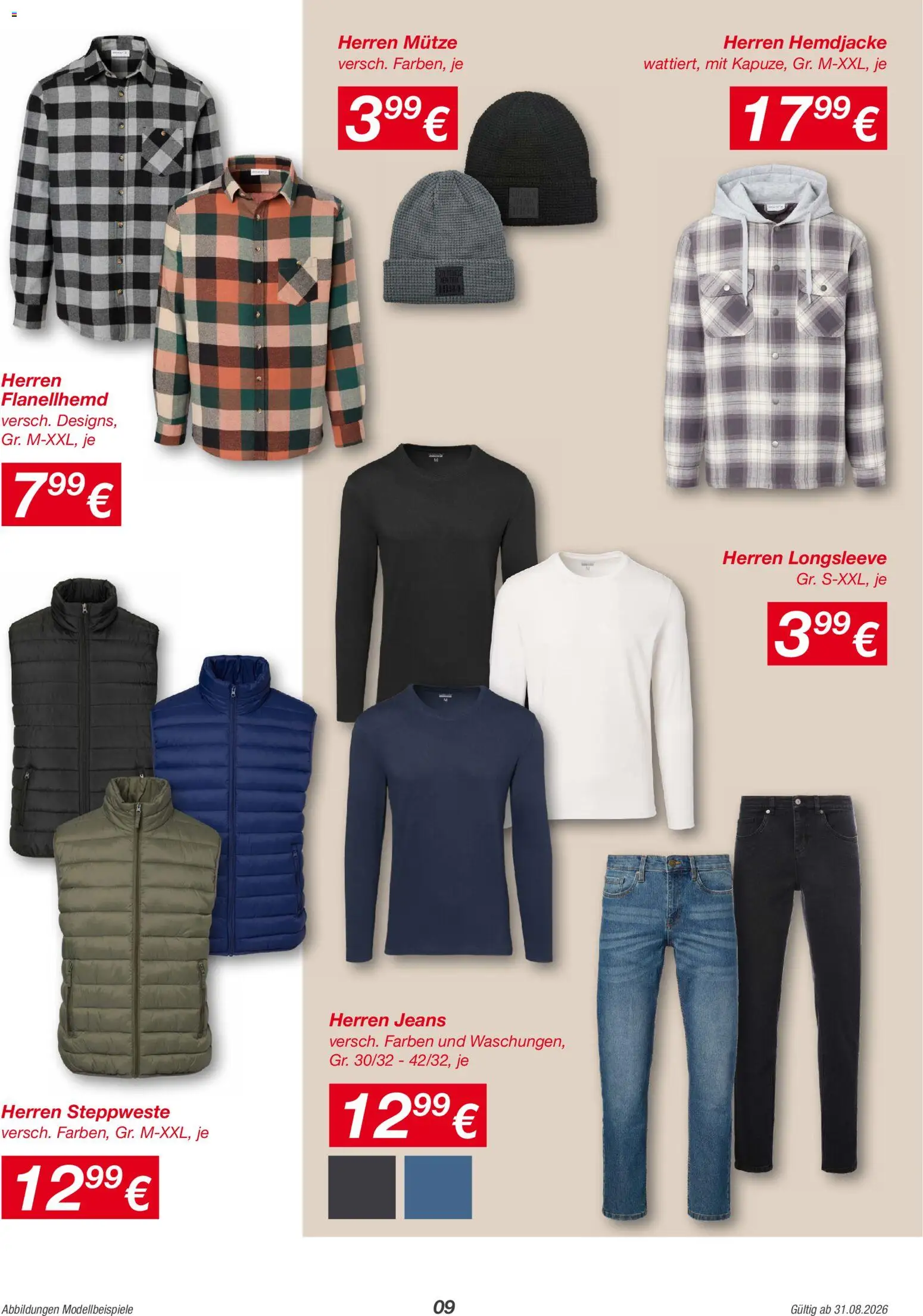 Kik Prospekt – gültig ab 31.08.2026 | Seite: 9 | Produkte: Steppweste, Jeans