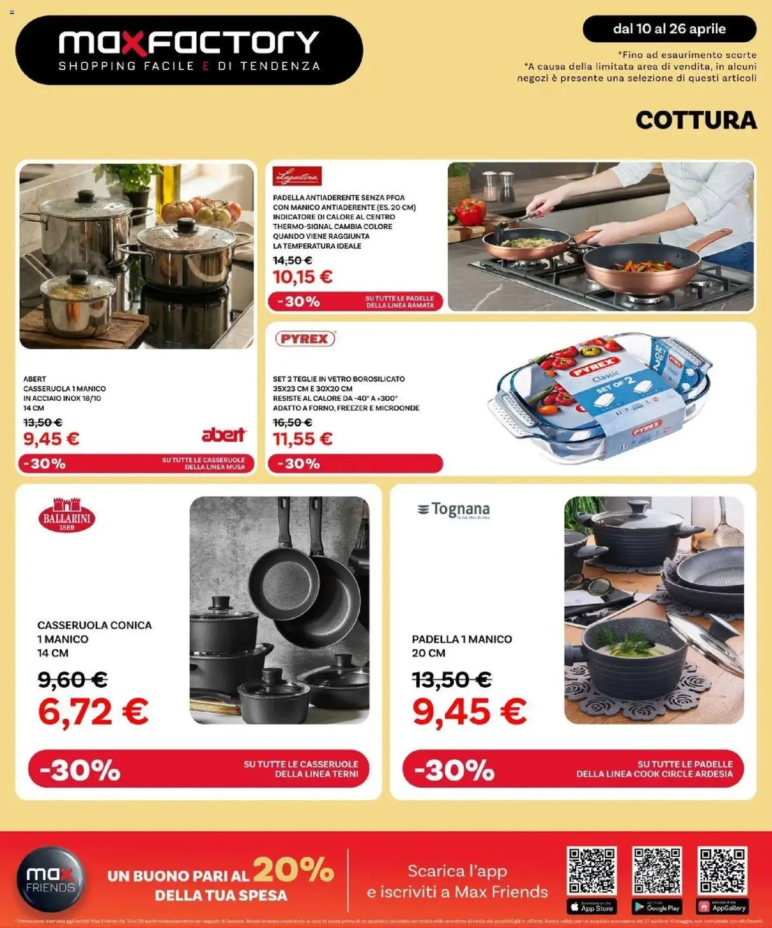 Volantino Max Factory del 10.04.2026 | Pagina: 8 | Prodotti: Microonde, Freezer, Padella, Casseruola