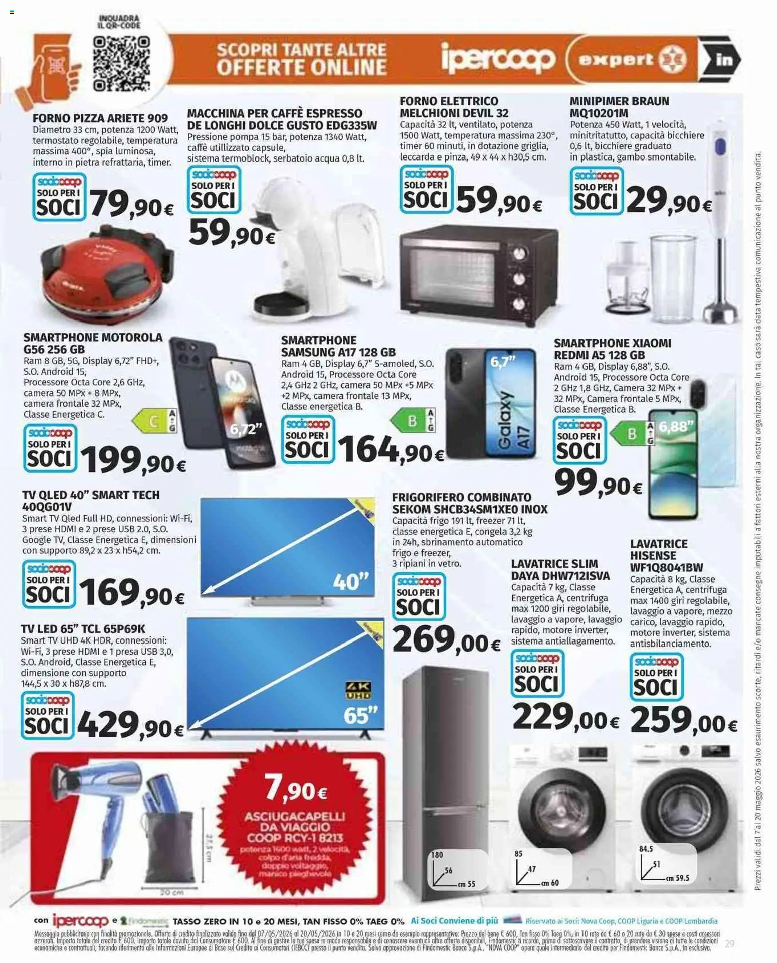 Volantino Ipercoop del 07.05.2026 | Pagina: 29 | Prodotti: USB, Frigorifero, Asciugacapelli, Forno elettrico