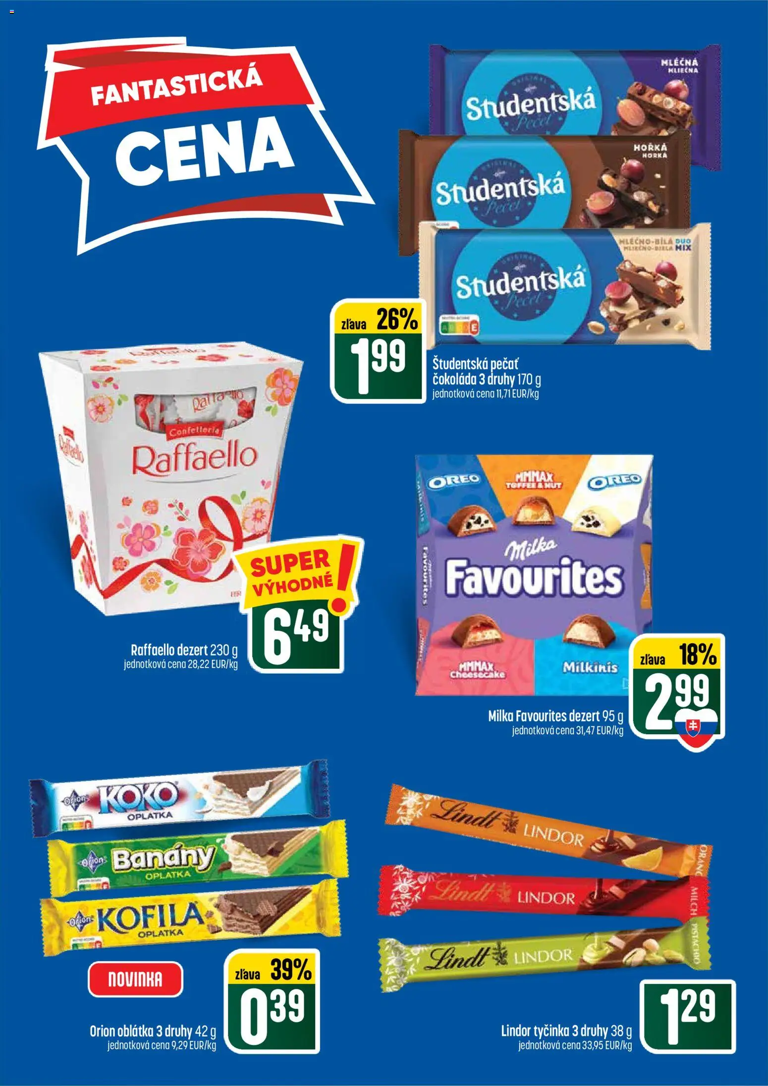 Nové COOP Jednota akcie – leták je platný od 21.05.2026 | Strana: 40 | Produkty: Banány, Lindt, Čokoláda, Študentská pečať