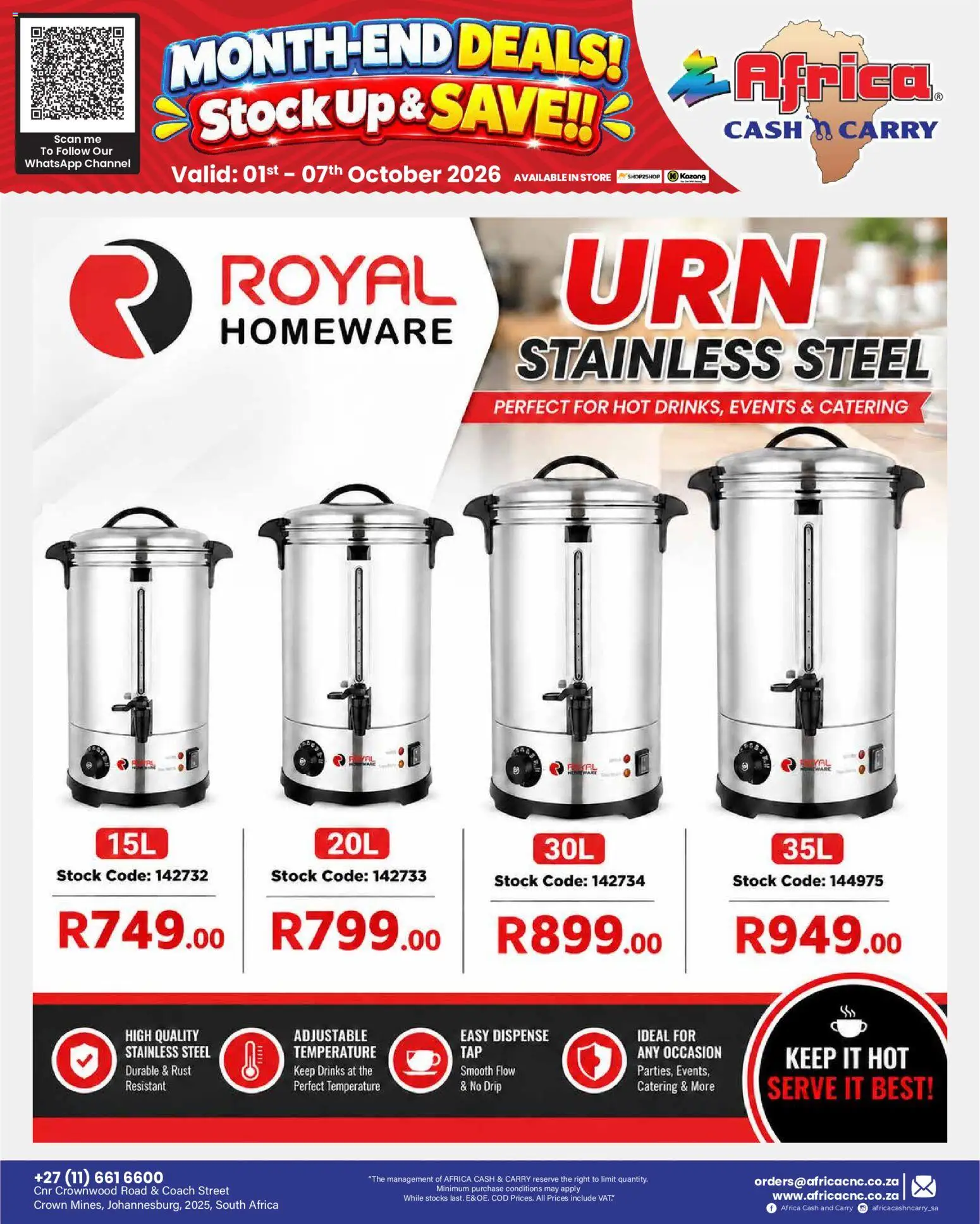 New Africa Cash & Carry catalogue – valid from 01/10/2026 | Page: 35 | Products: Stock