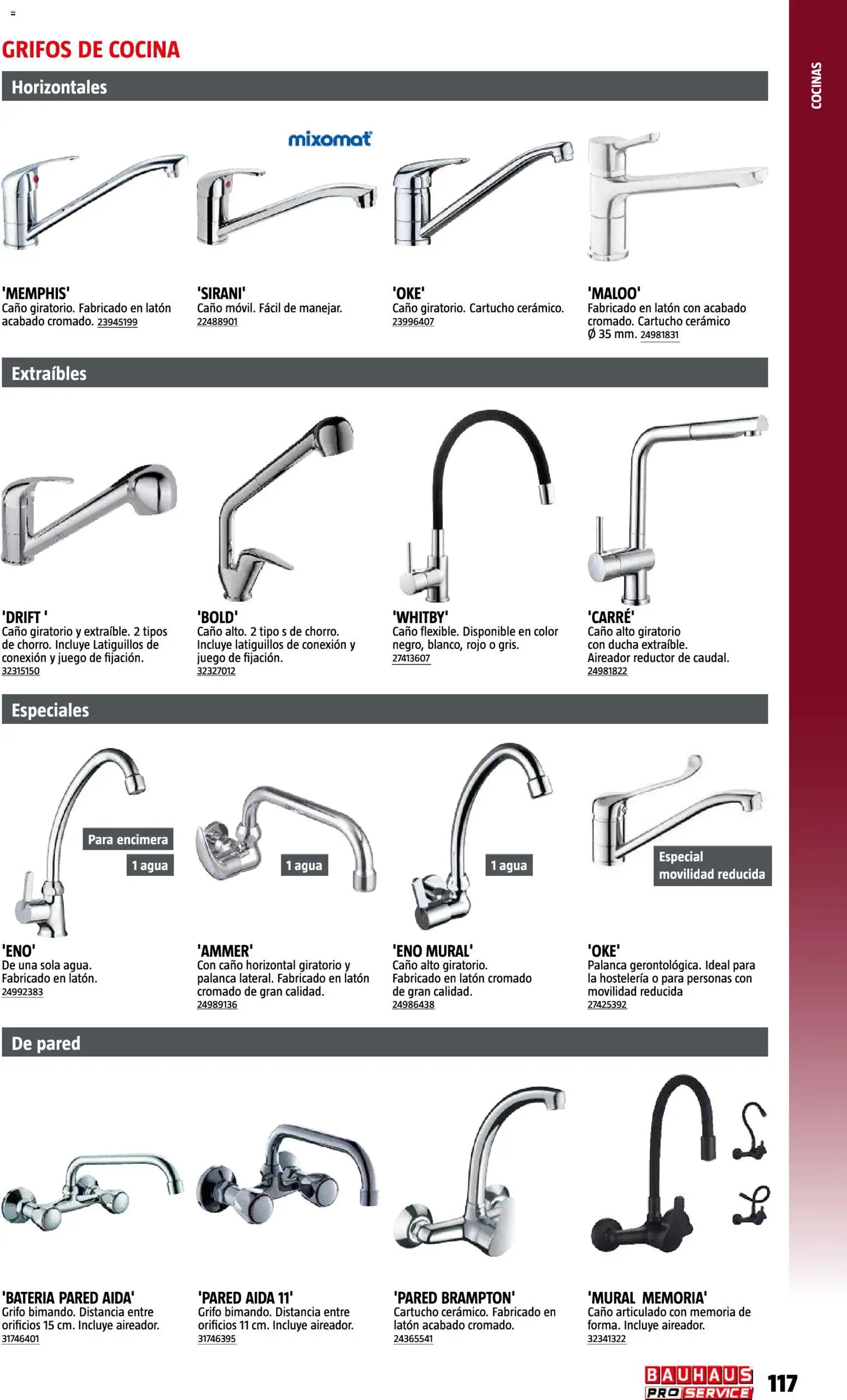 Bauhaus ProService │ válido desde el 11/05/2026 | Página: 117 | Productos: Cocina, Agua, Batería, Ducha