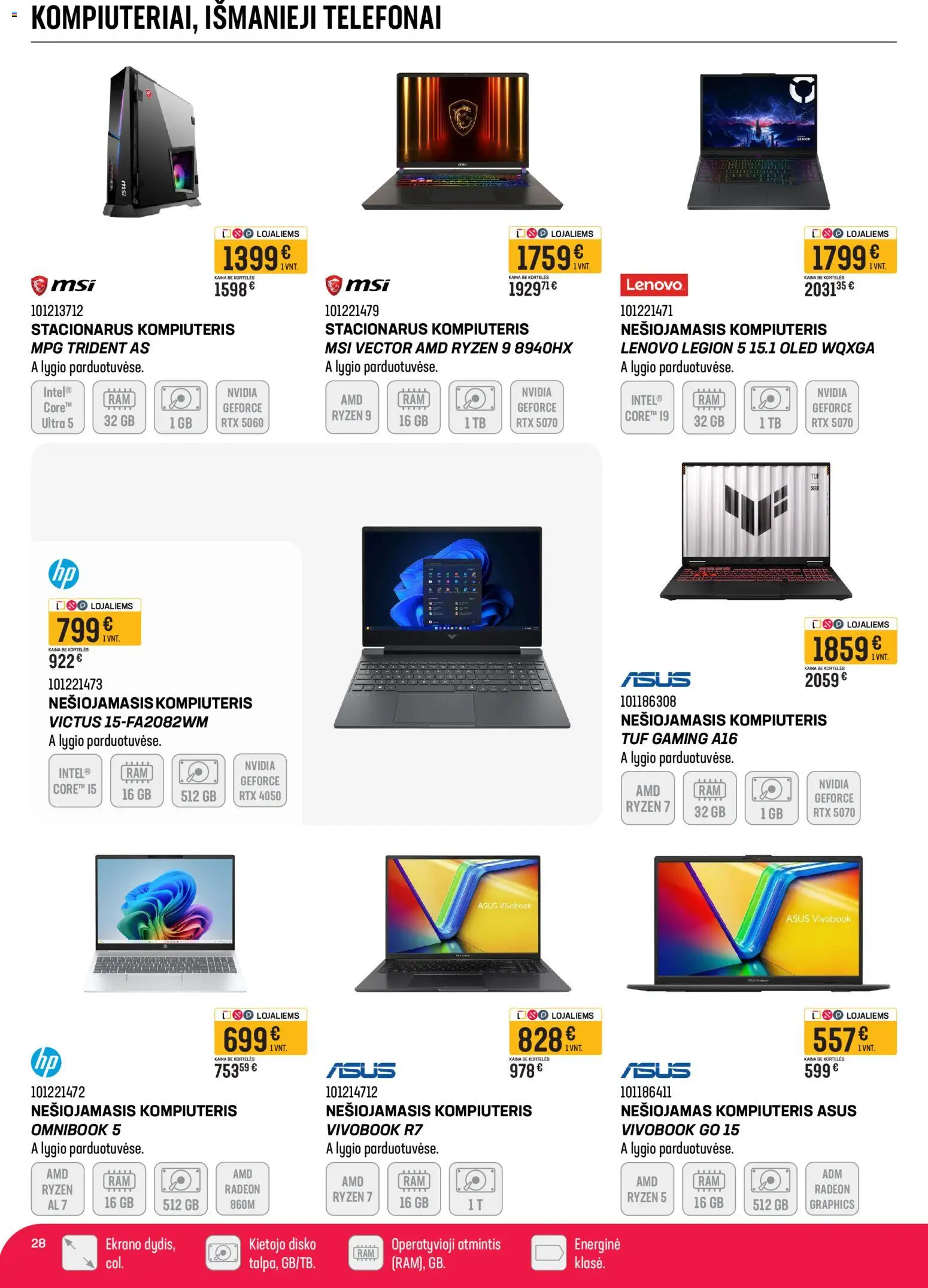 Senukai akcijos nuo 03.06.2026 | Puslapis: 28 | Prekių: Nešiojamas kompiuteris, Kompiuteris
