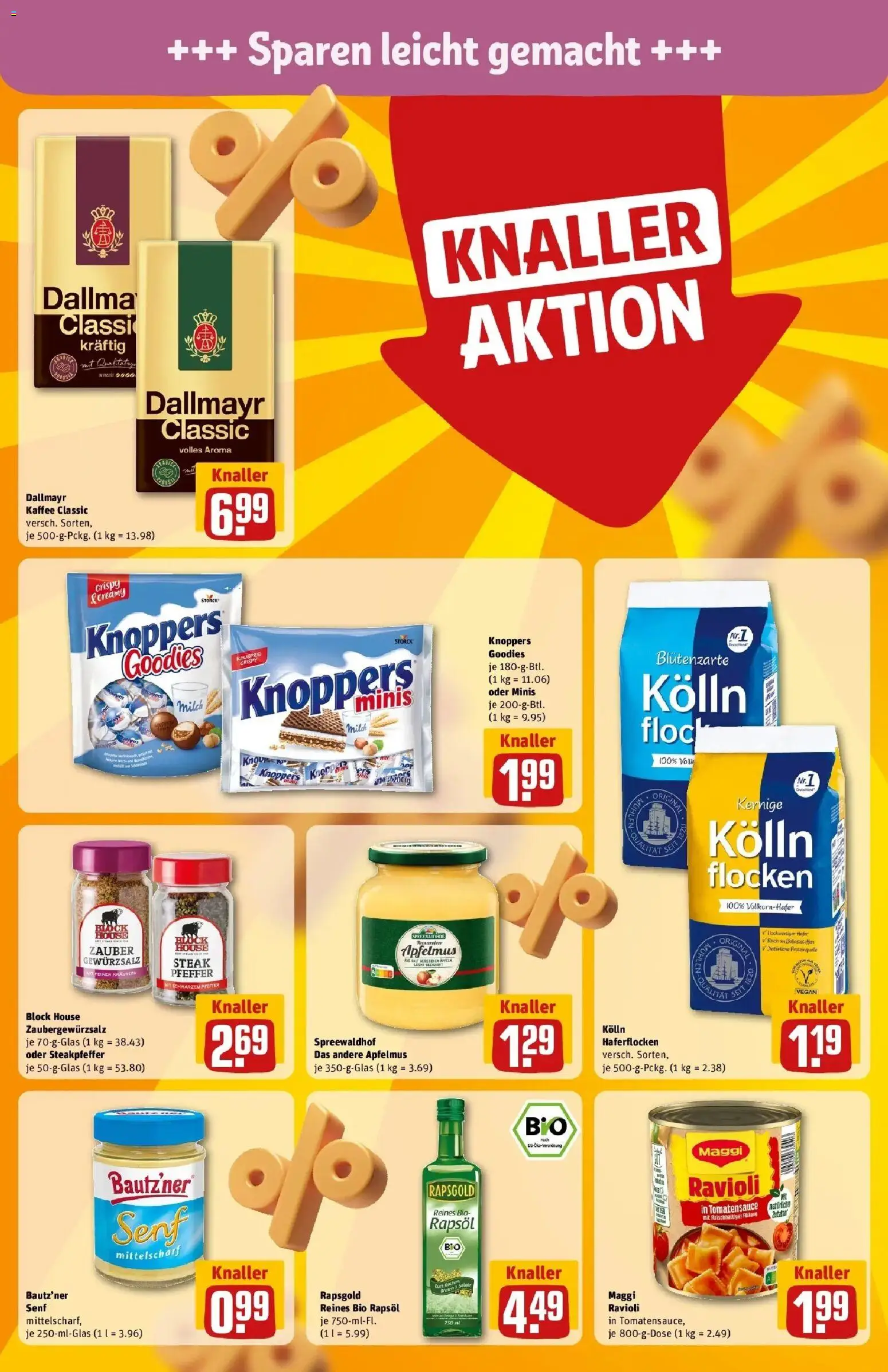 REWE Prospekt ab 07.09.2026 zum Blättern » Angebote | Seite: 20 | Produkte: Gewürzsalz, Kaffee, Knoppers, Apfelmus