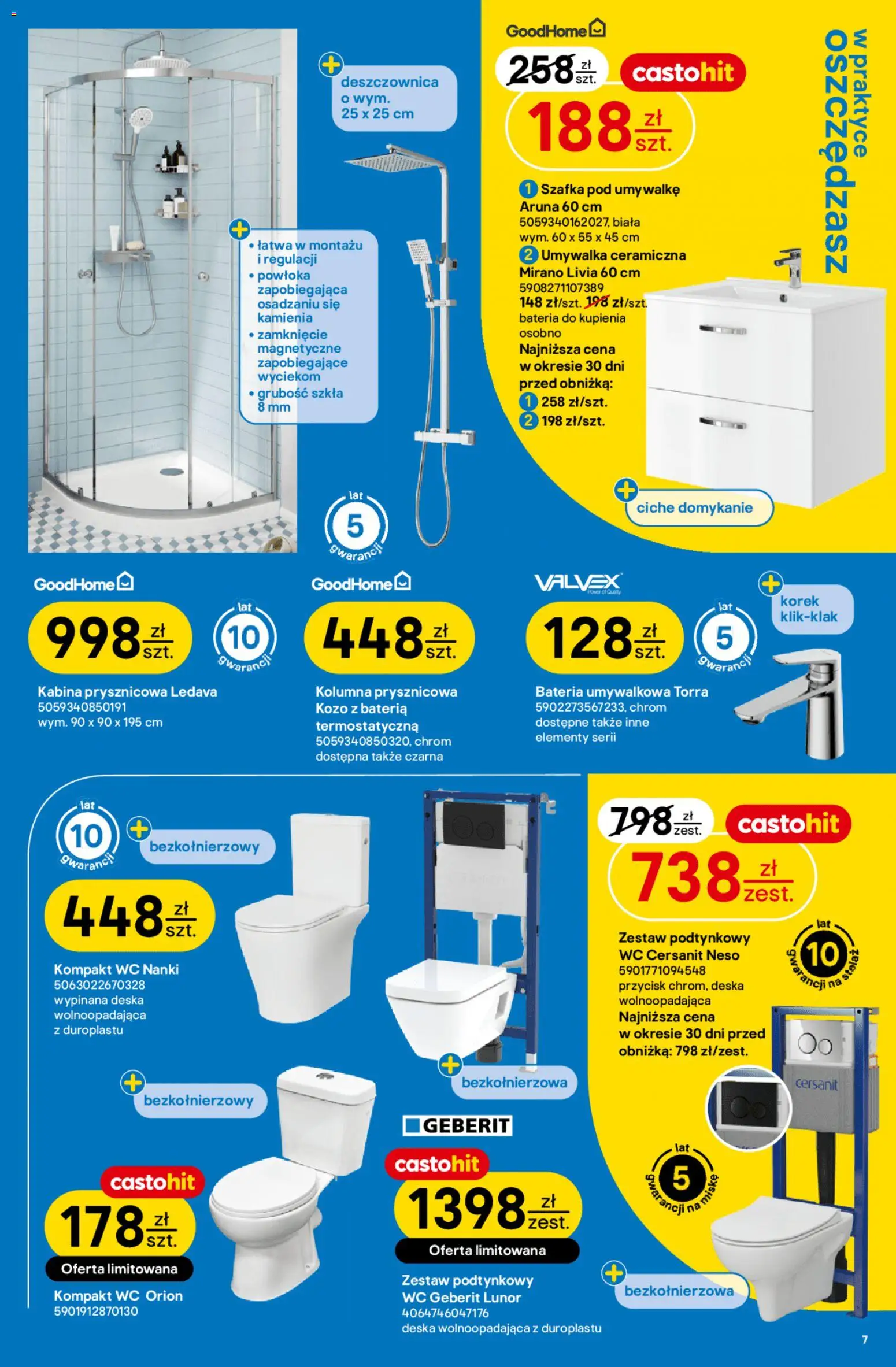 Castorama gazetka od 10.06.2026 | Strona: 7 | Produkty: Umywalka, Bateria
