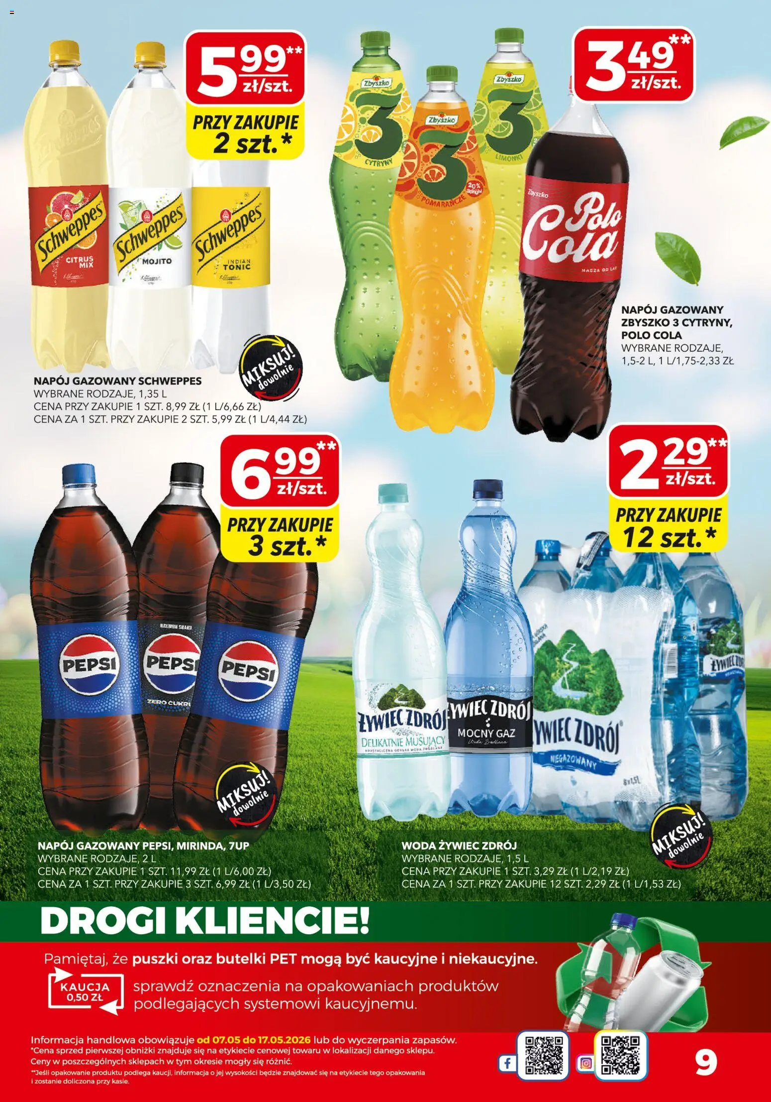 Top Market gazetka od 07.05.2026 | Strona: 9 | Produkty: Woda żywiec, Pepsi, Woda