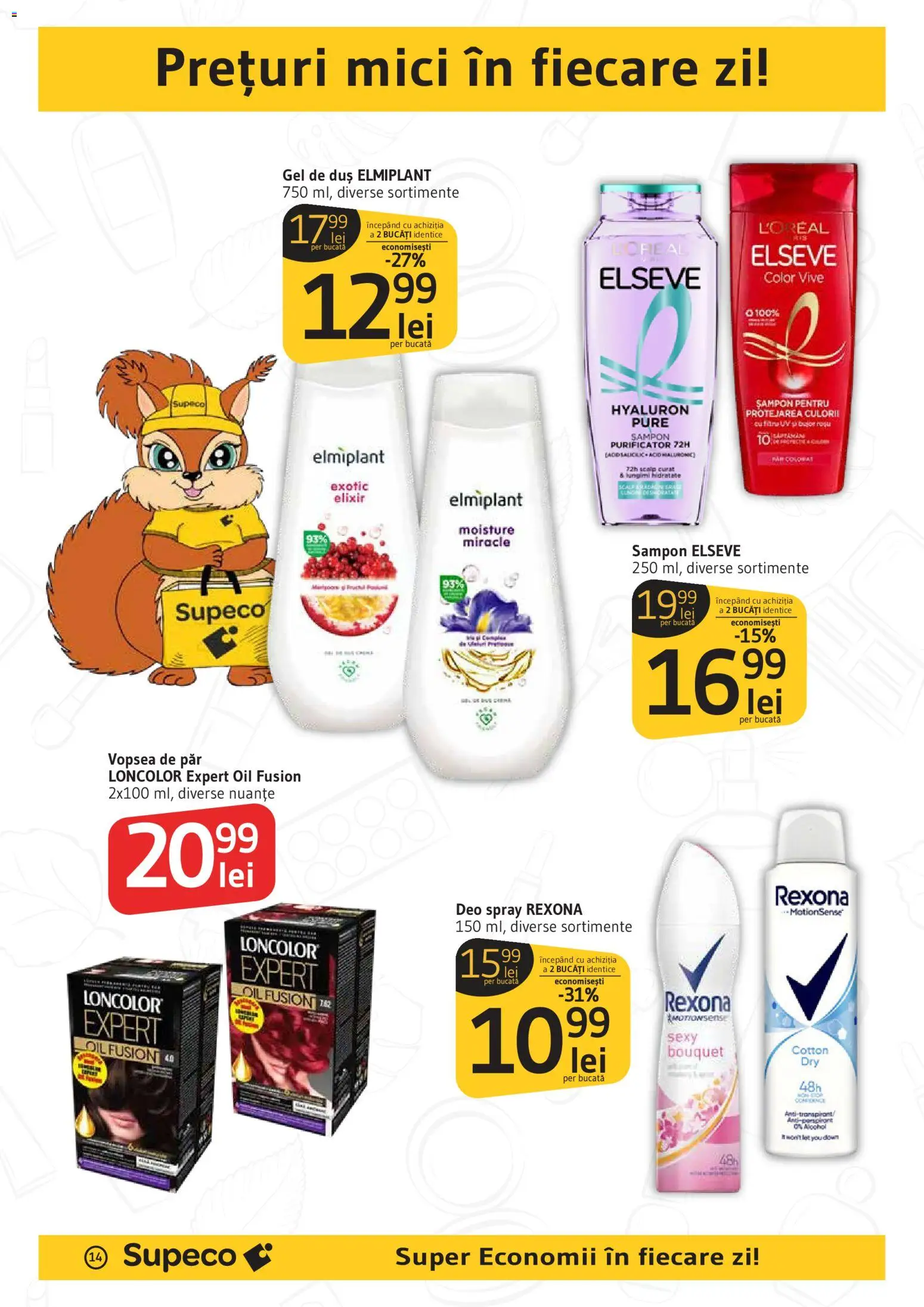 Noul catalog Supeco – valabil de la 25.06.2026 | Pagină: 14 | Produse: Elixir, Mici, Șampon, Vopsea de păr