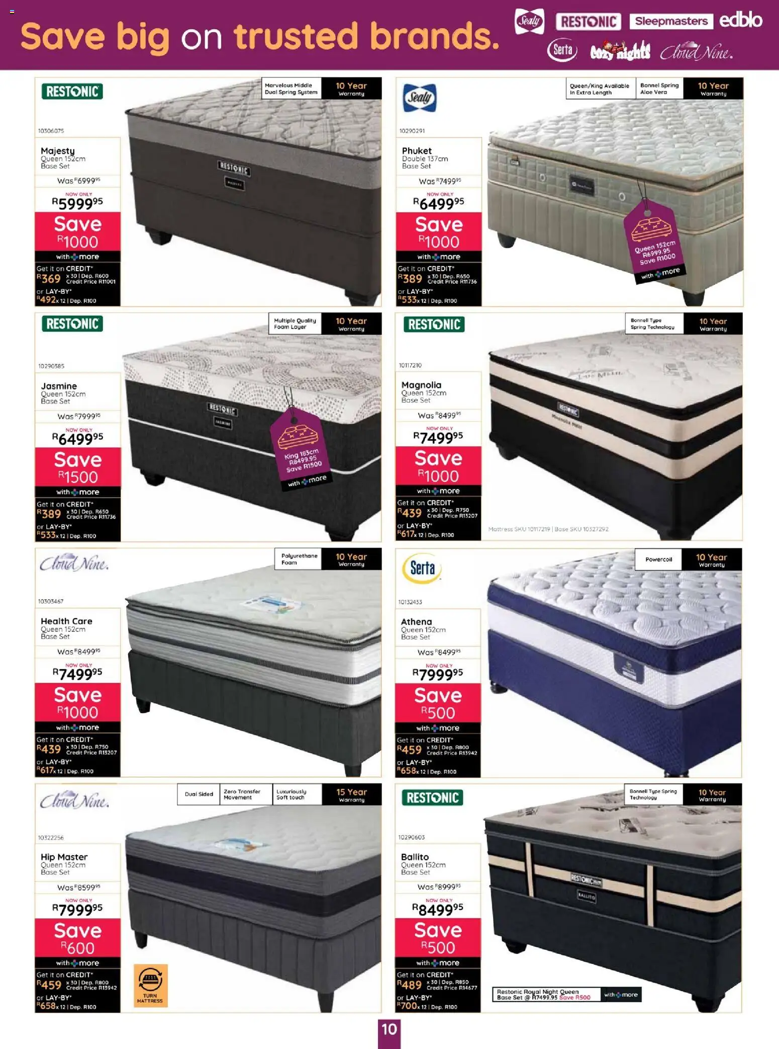 New Bradlows catalogue – valid from 17/09/2026 | Page: 10 | Products: Mattress, Aloe Vera, Foam