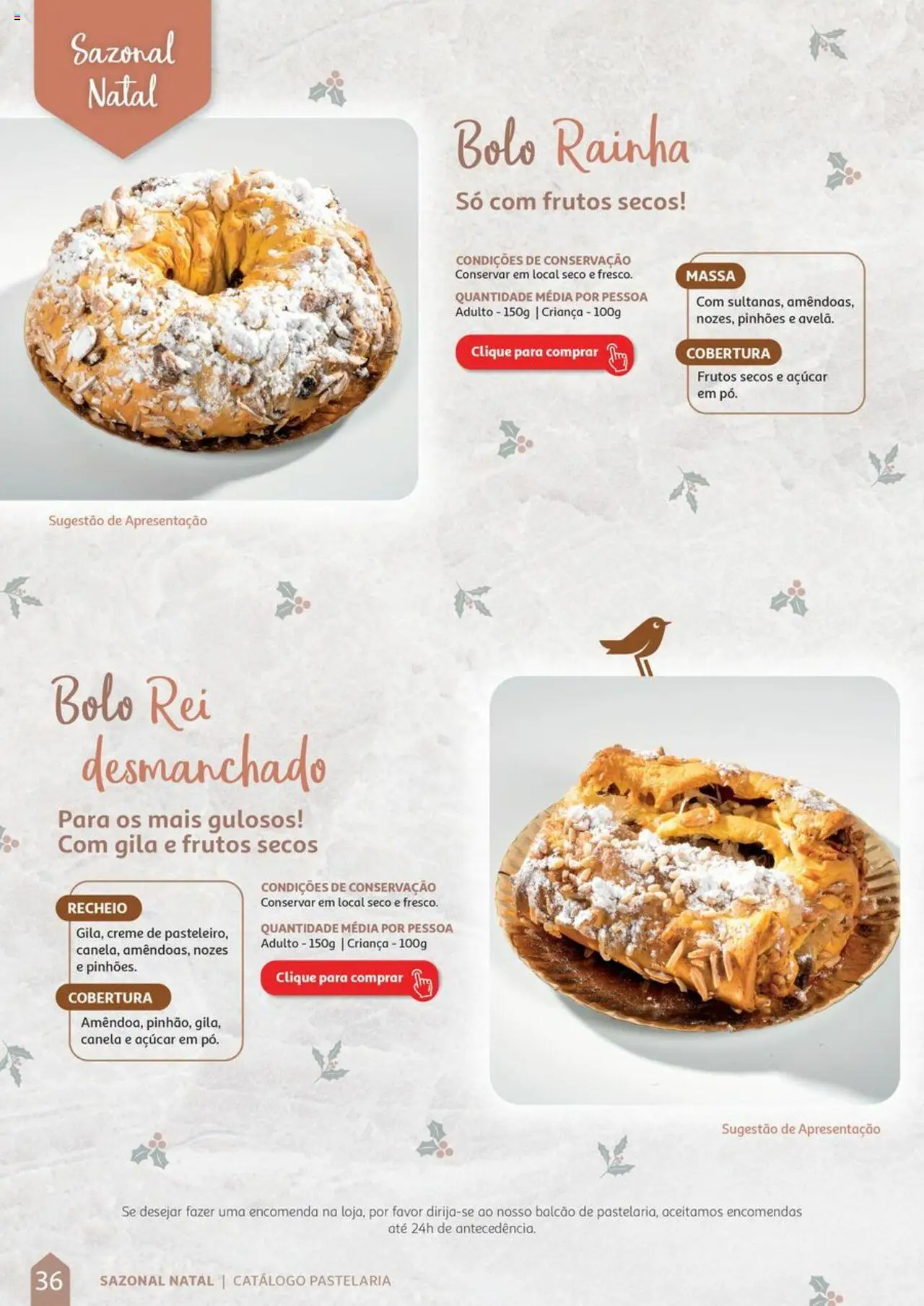 Auchan Catálogo de Pastelaria │ válido de 08/04/2024 | Página: 36 | Produtos: Bolo, Açúcar, Massa, Nozes