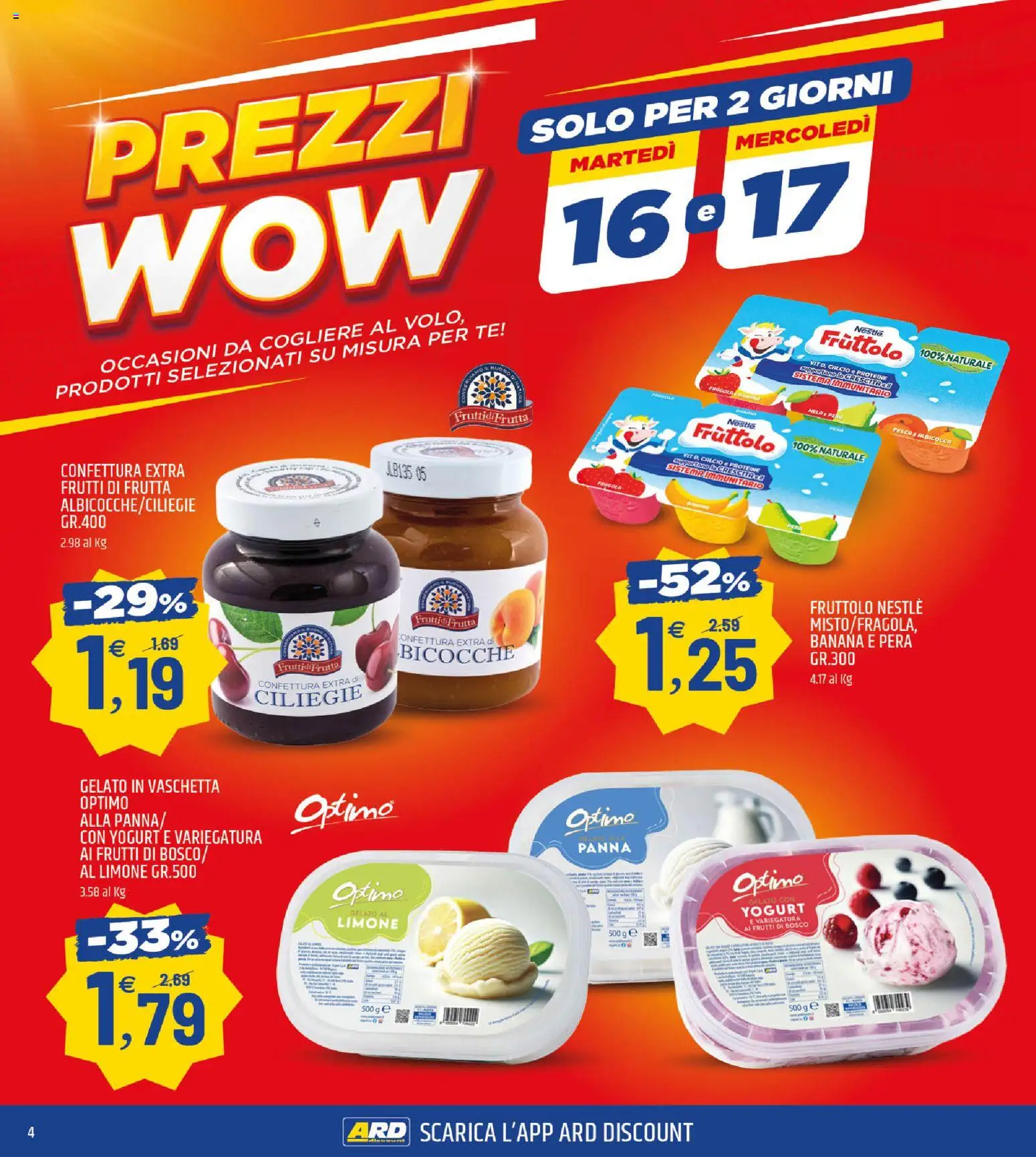 Volantino ARD Discount del 08.06.2026 | Pagina: 4 | Prodotti: Yogurt, Frutta, Limone, Pera
