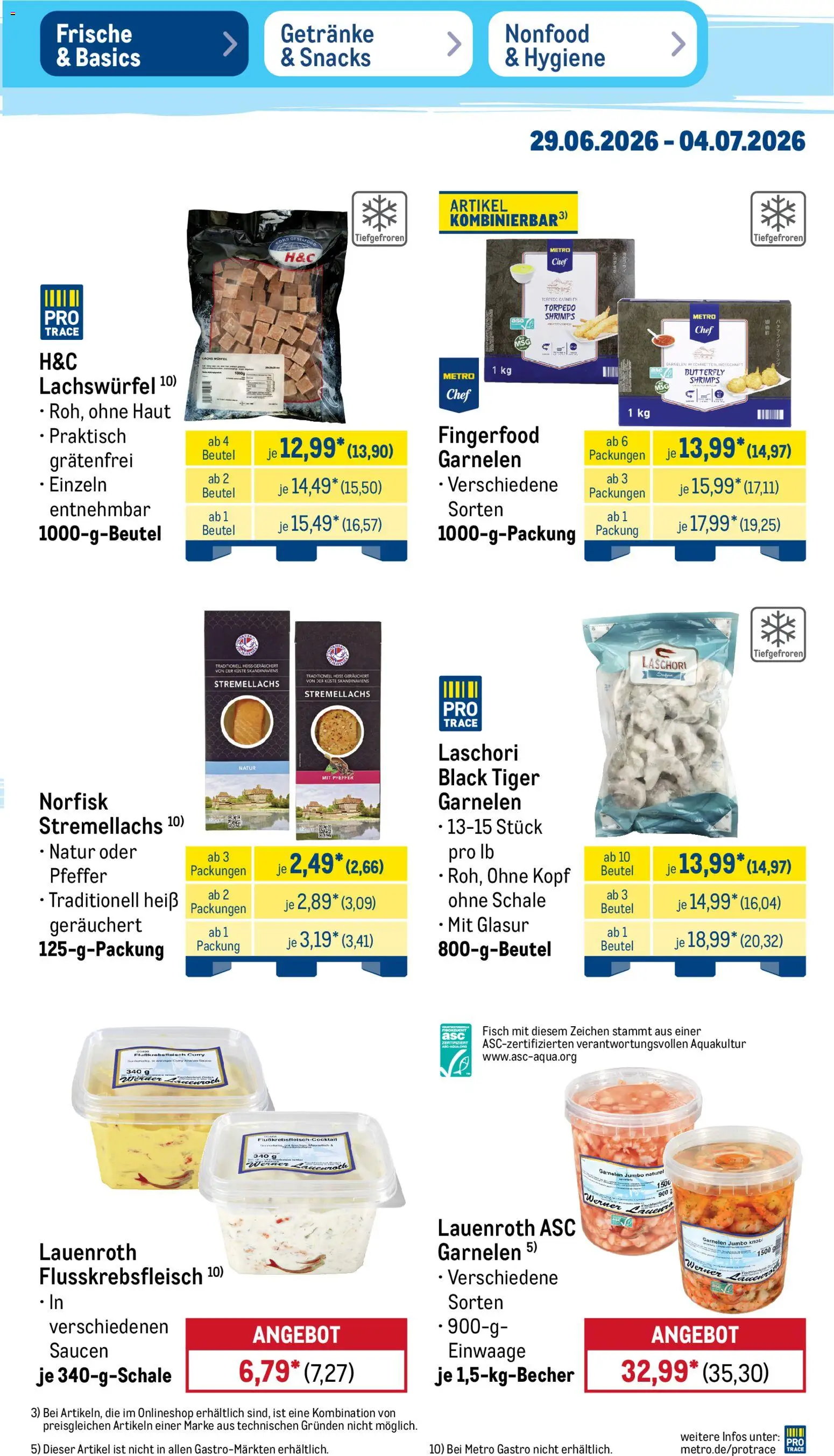 Metro Non Food & Hygiene – gültig ab 29.06.2026 | Seite: 38 | Produkte: Garnelen, Fisch, Lachs, Pfeffer