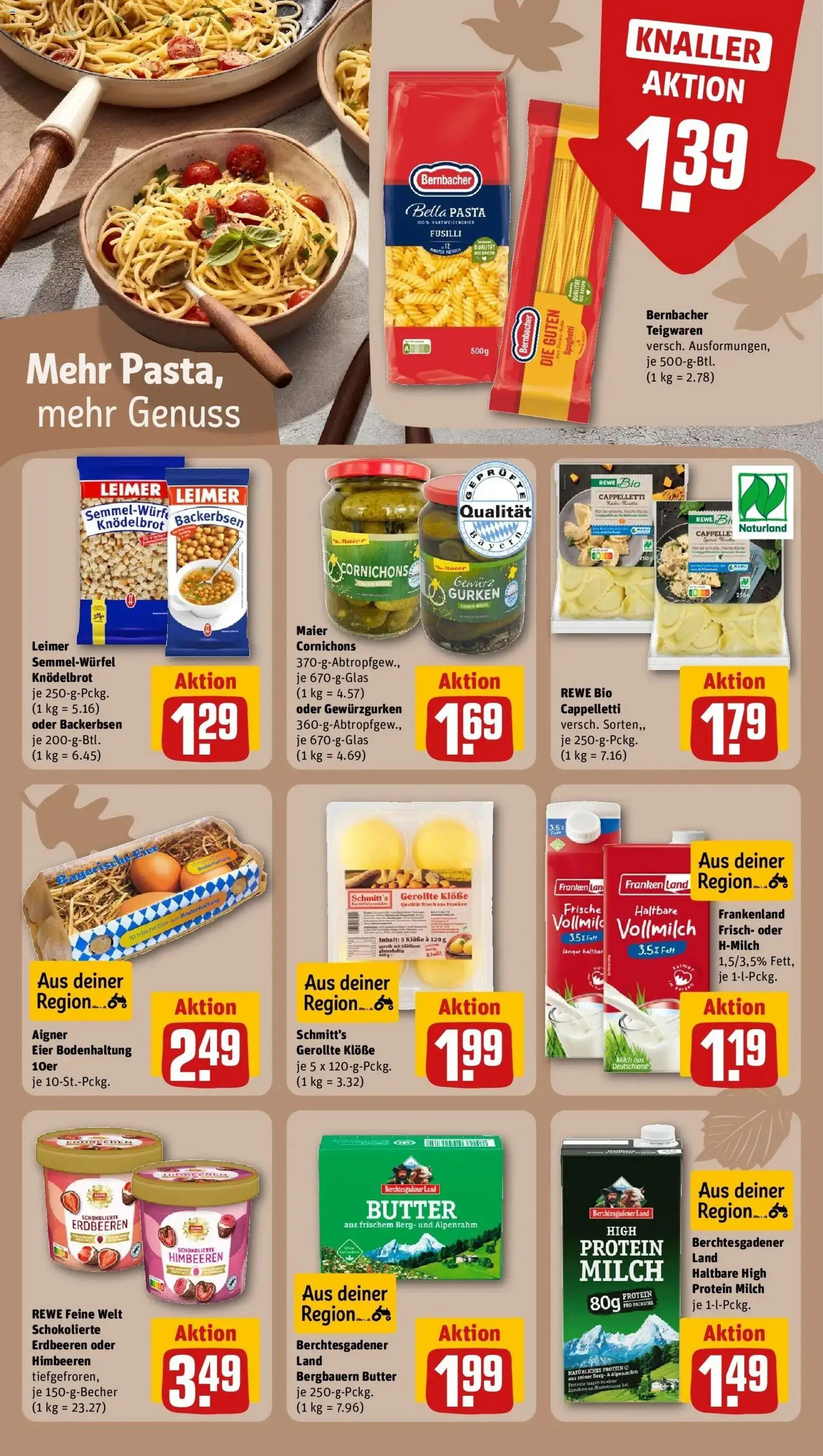 REWE Prospekt ab 12.10.2026 zum Blättern » Angebote | Seite: 20 | Produkte: Milch, Butter, Spaghetti, Pasta