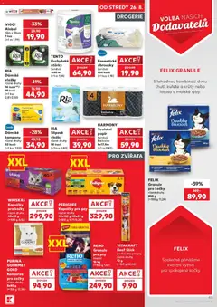 Náhled letáku Kaufland leták od 26.08.2026 | Strana: 45 | Produkty: Kuchyňské utěrky, Ubrousky, Whiskas kapsičky, Kapsičky