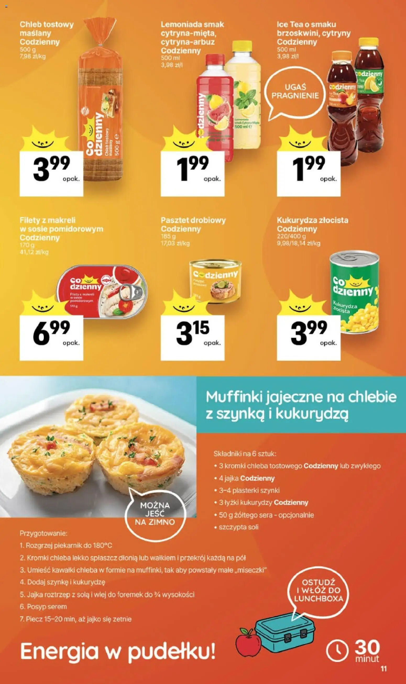 Delikatesy Centrum gazetka od 10.09.2026 | Strona: 11 | Produkty: Chleb tostowy, Pasztet, Lemoniada, Jajka