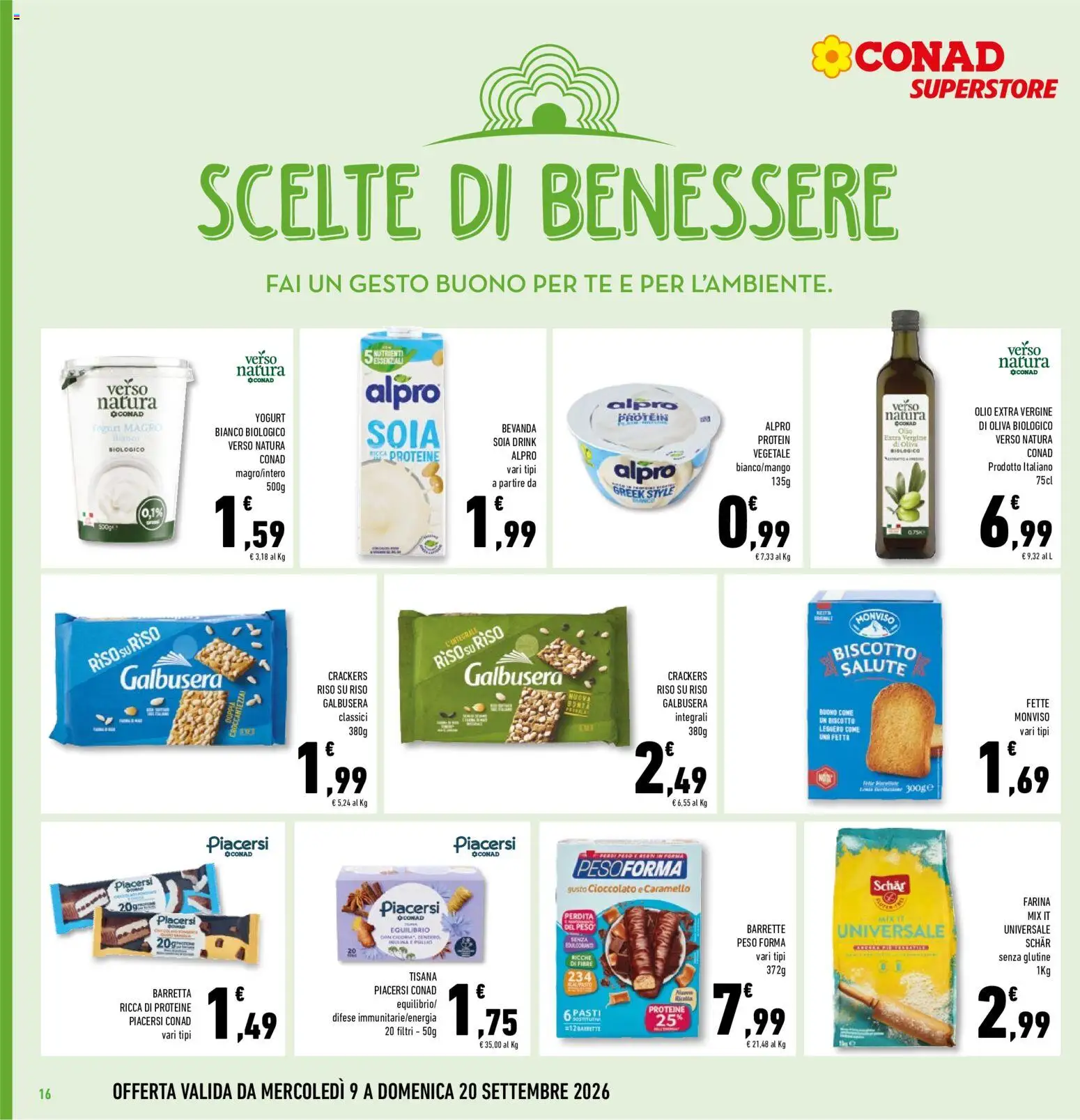 Volantino Conad del 09/09/2026 | Pagina: 16 | Prodotti: Riso, Tè, Barretta, Olio extra vergine