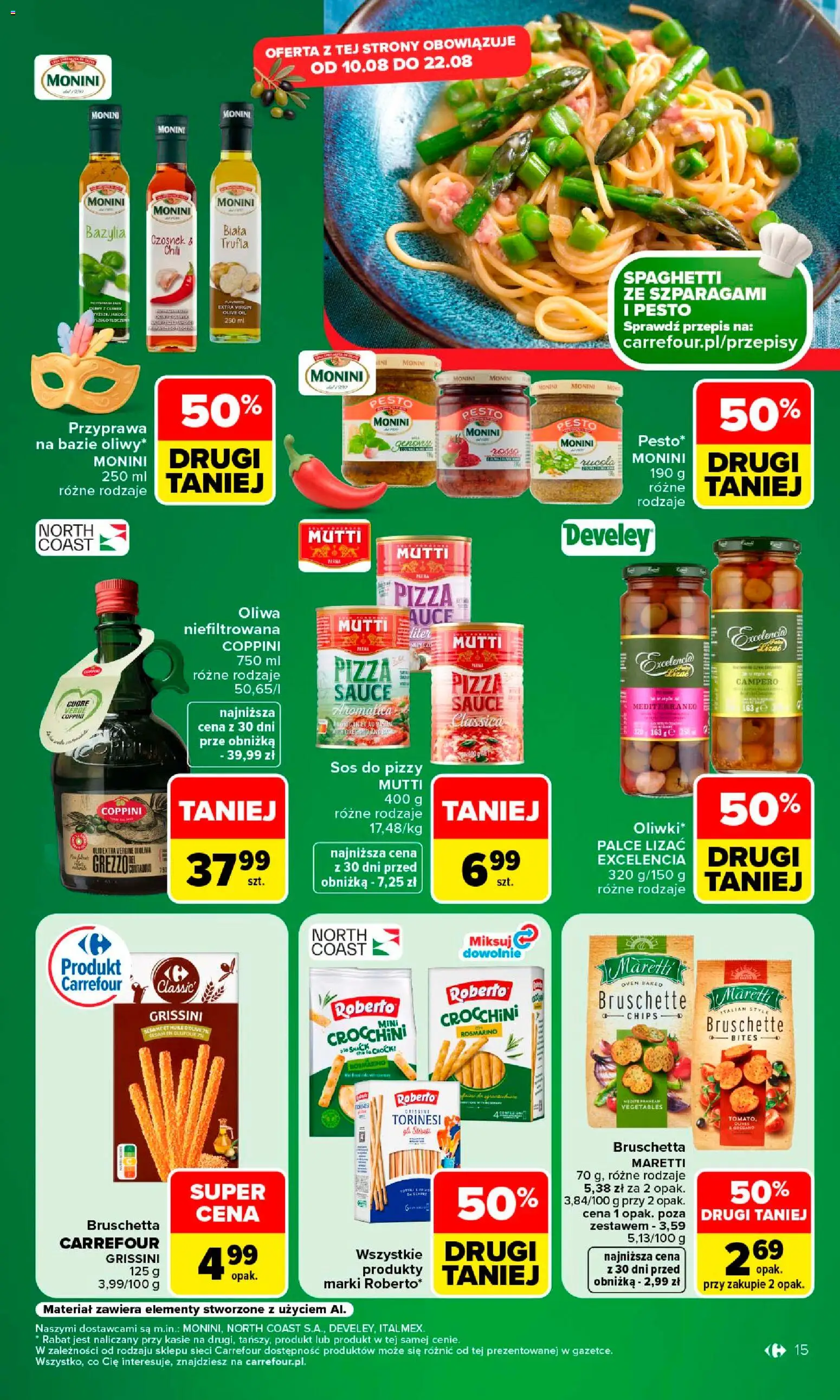 Carrefour gazetka od 10.08.2026 | Strona: 17 | Produkty: Grissini, Sos do pizzy, Bruschetta, Pesto