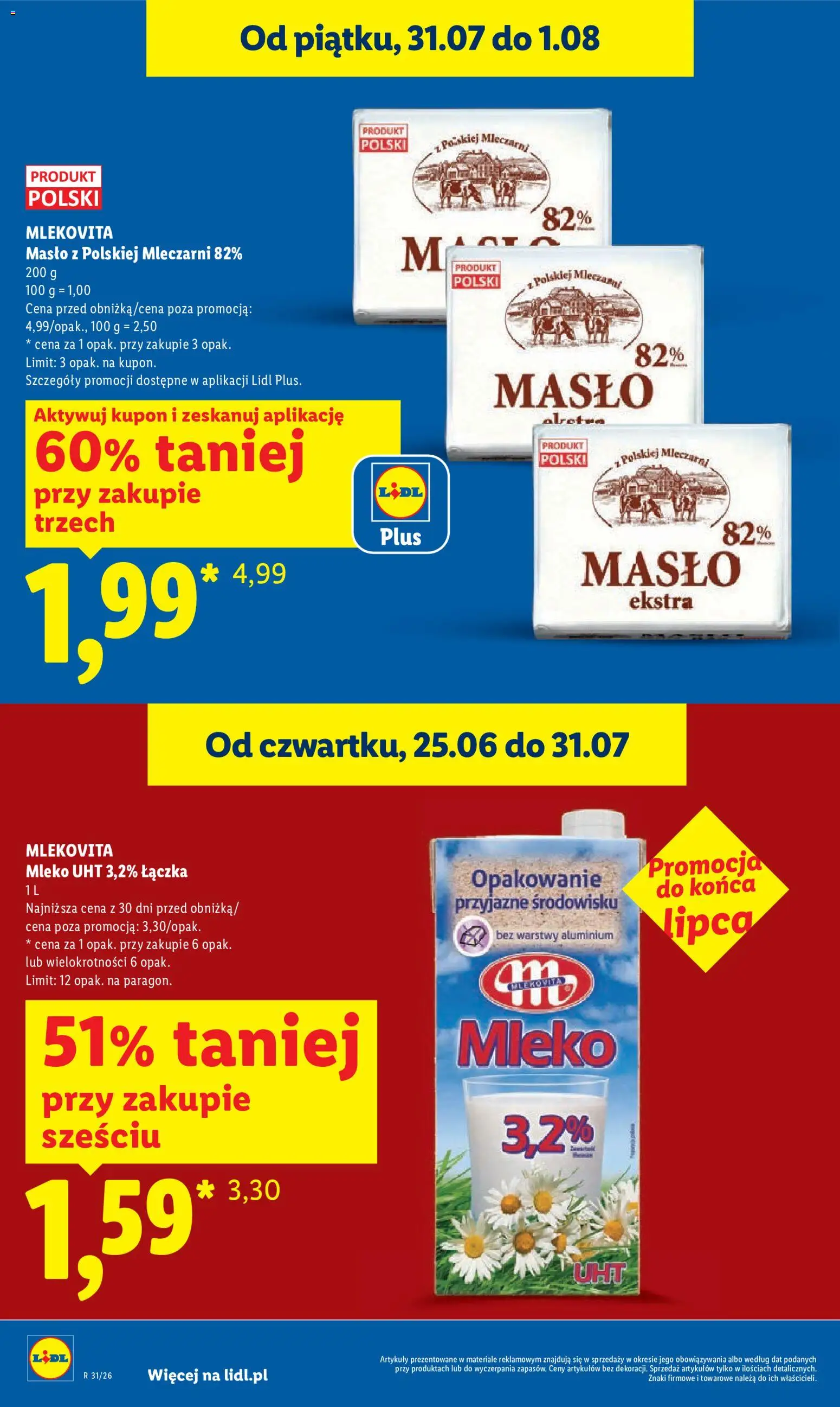 Lidl Polsko leták od 30.07.2026 | Strana: 10 | Produkty: Mléko, Máslo