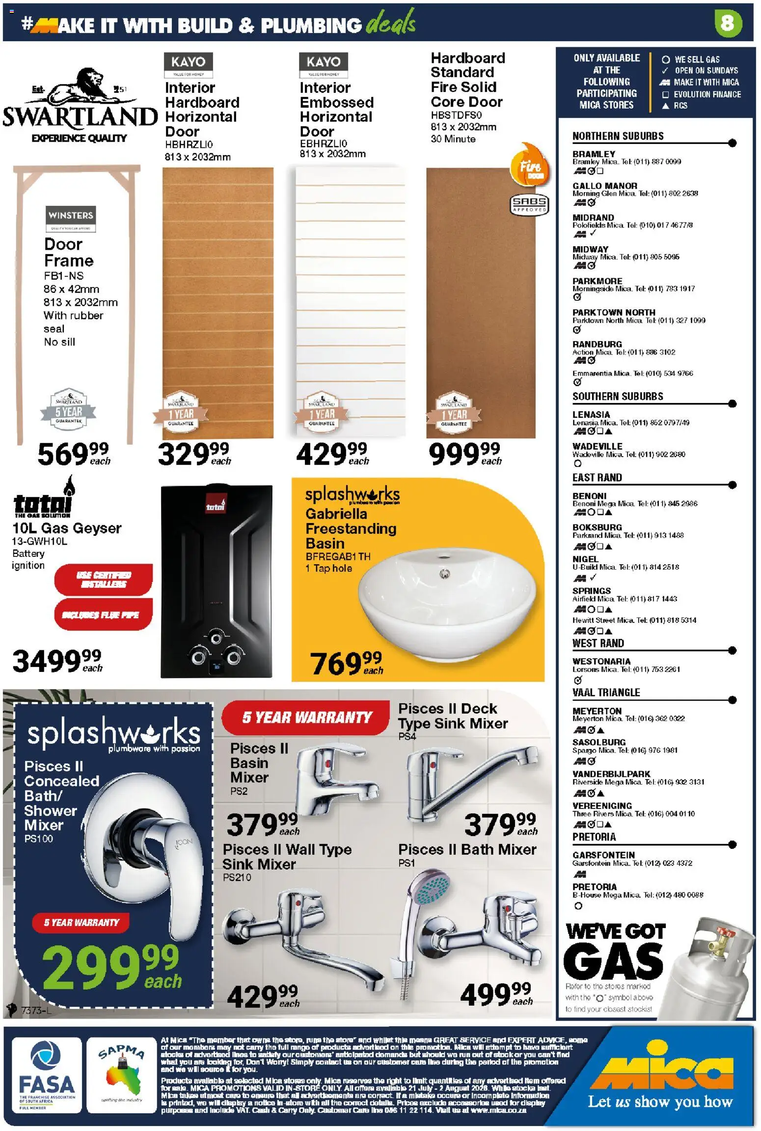 New MICA catalogue – valid from 21/07/2026 | Page: 9 | Products: Frame, Mixer, Basin, Pipe