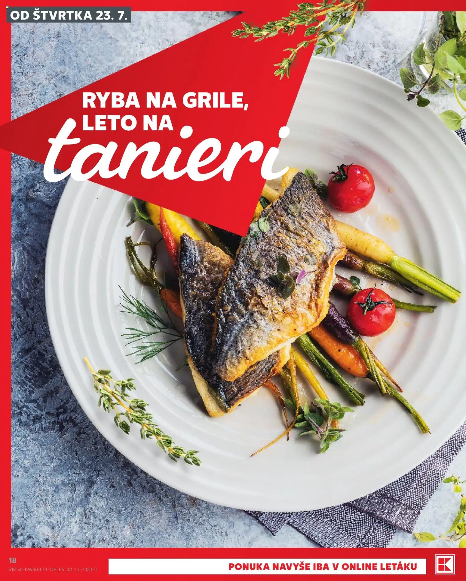 Nové Kaufland akcie – leták je platný od 23.07.2026 | Strana: 18 | Produkty: Ryba