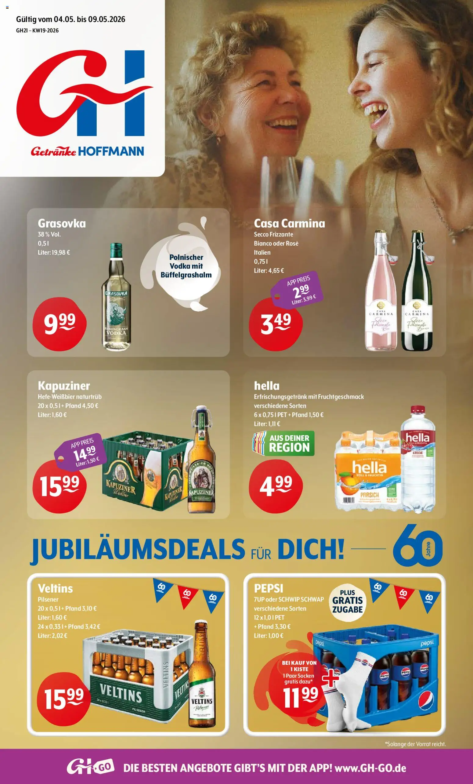 Getränke Hoffmann - Hamburg – gültig ab 04.05.2026 | Seite: 1 | Produkte: Schwip schwap, Hella, Pfirsich, Socken