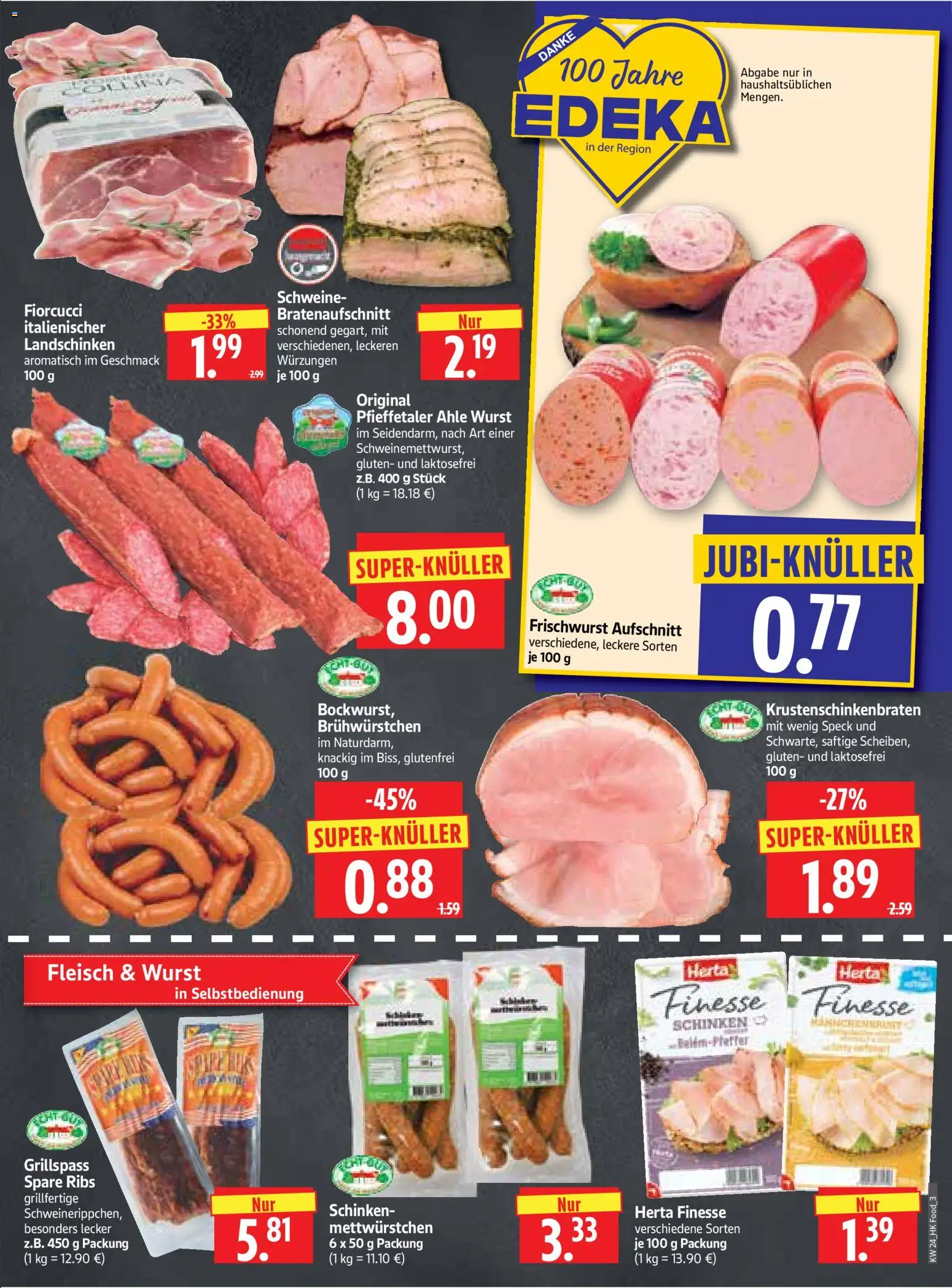 HERKULES Prospekt – gültig ab 08.06.2026 | Seite: 3 | Produkte: Spare ribs, Schinken, Fleisch, Herta finesse