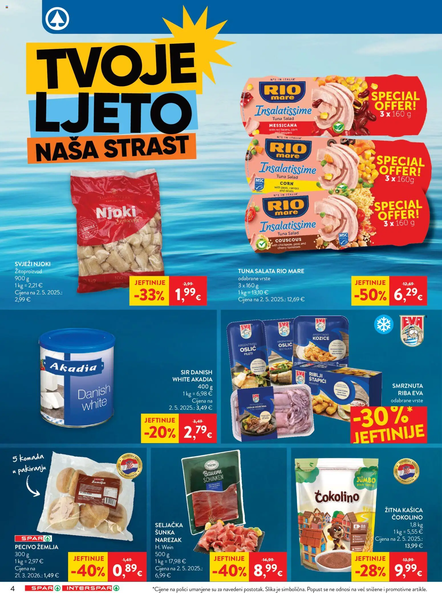Spar katalog | vrijedi od 22.07.2026 | Stranica: 6 | Proizvodi: Riblji štapići, Rio Mare, Narezak, Salata
