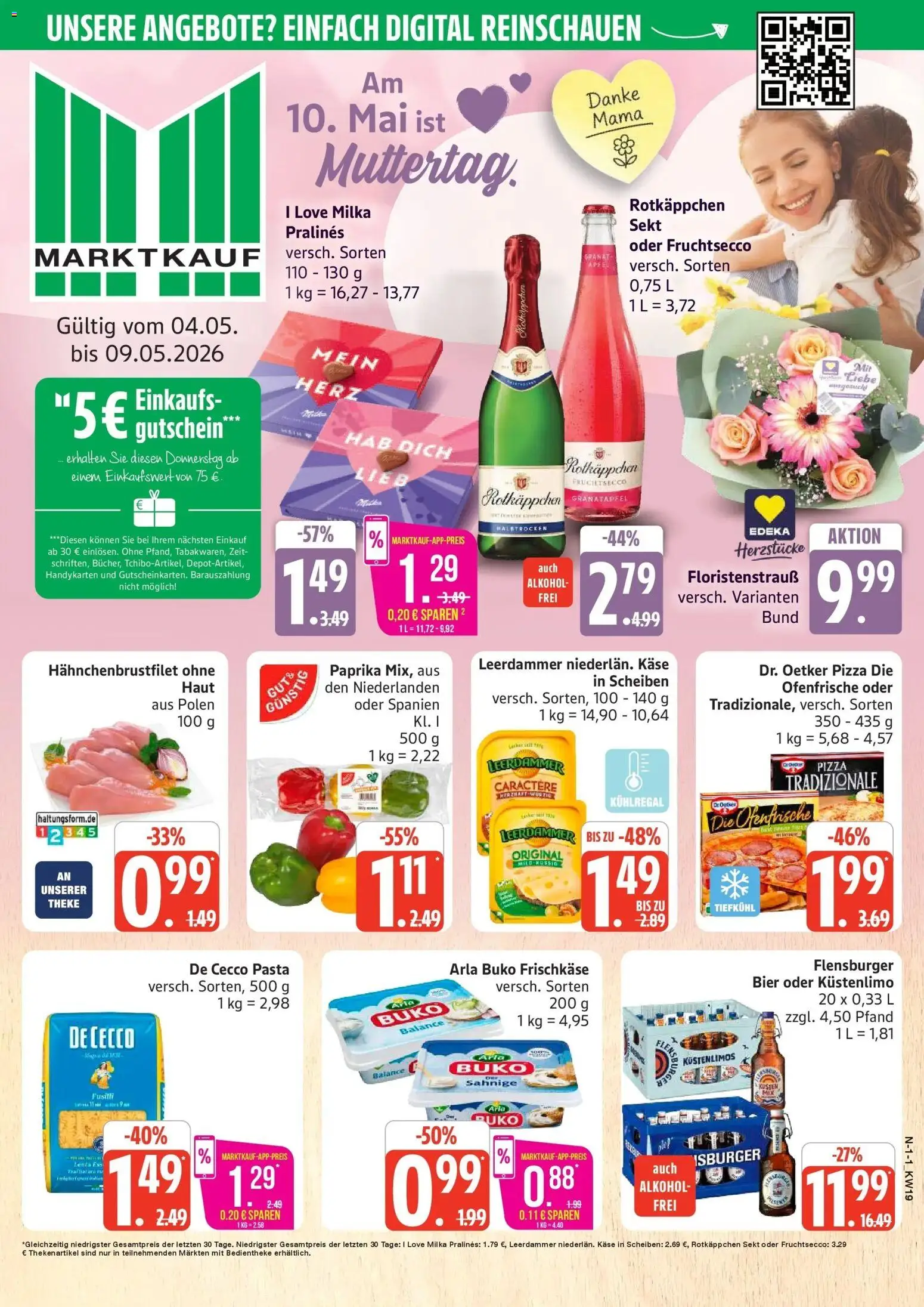 Marktkauf Prospekt Cuxhaven	 – gültig ab 04.05.2026 | Seite: 1 | Produkte: Käse, Flensburger, Rotkäppchen, Pizza