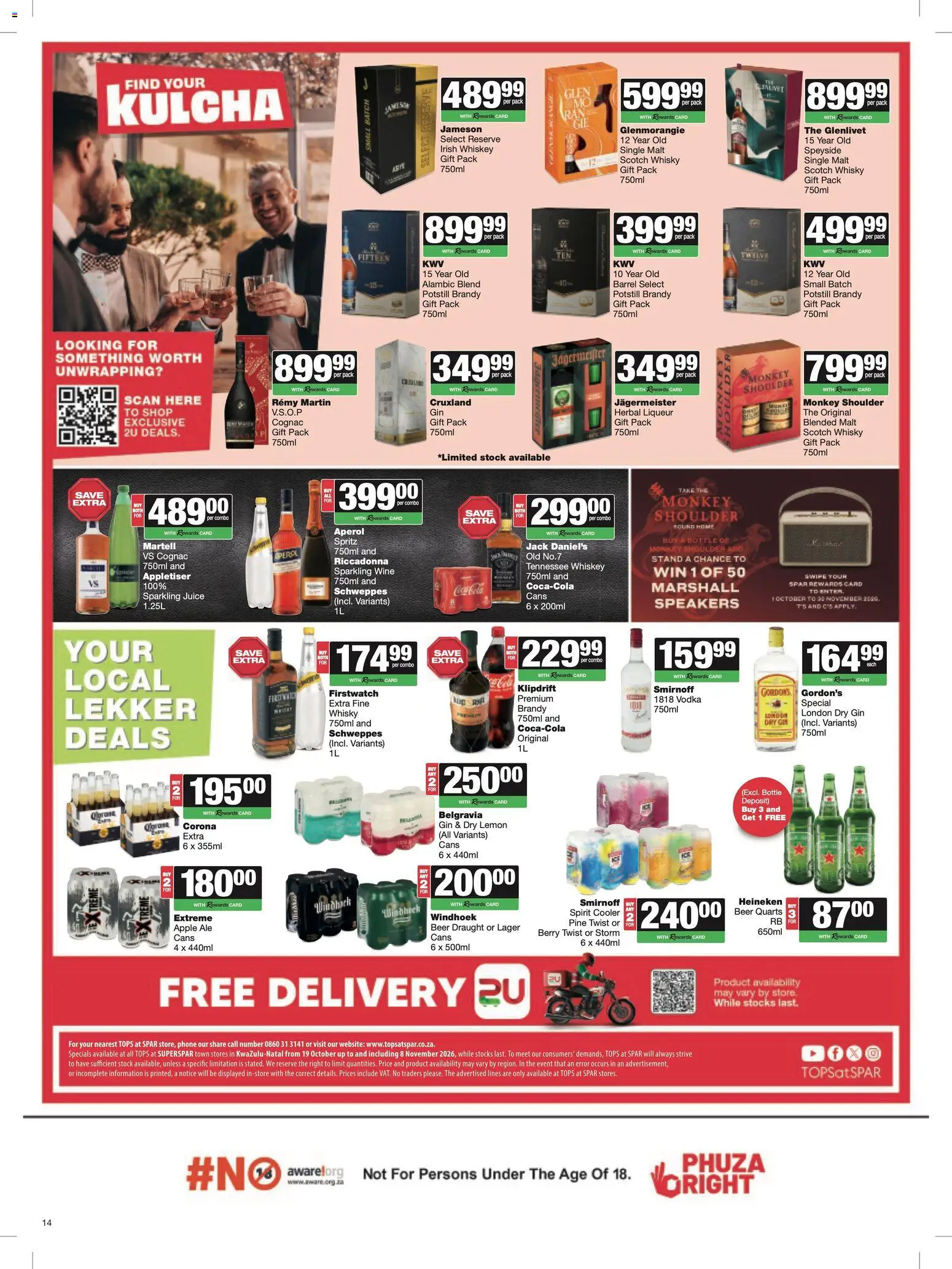 New Superspar catalogue – valid from 19/10/2026 | Page: 22 | Products: Jägermeister, Heineken, Cooler, Wine