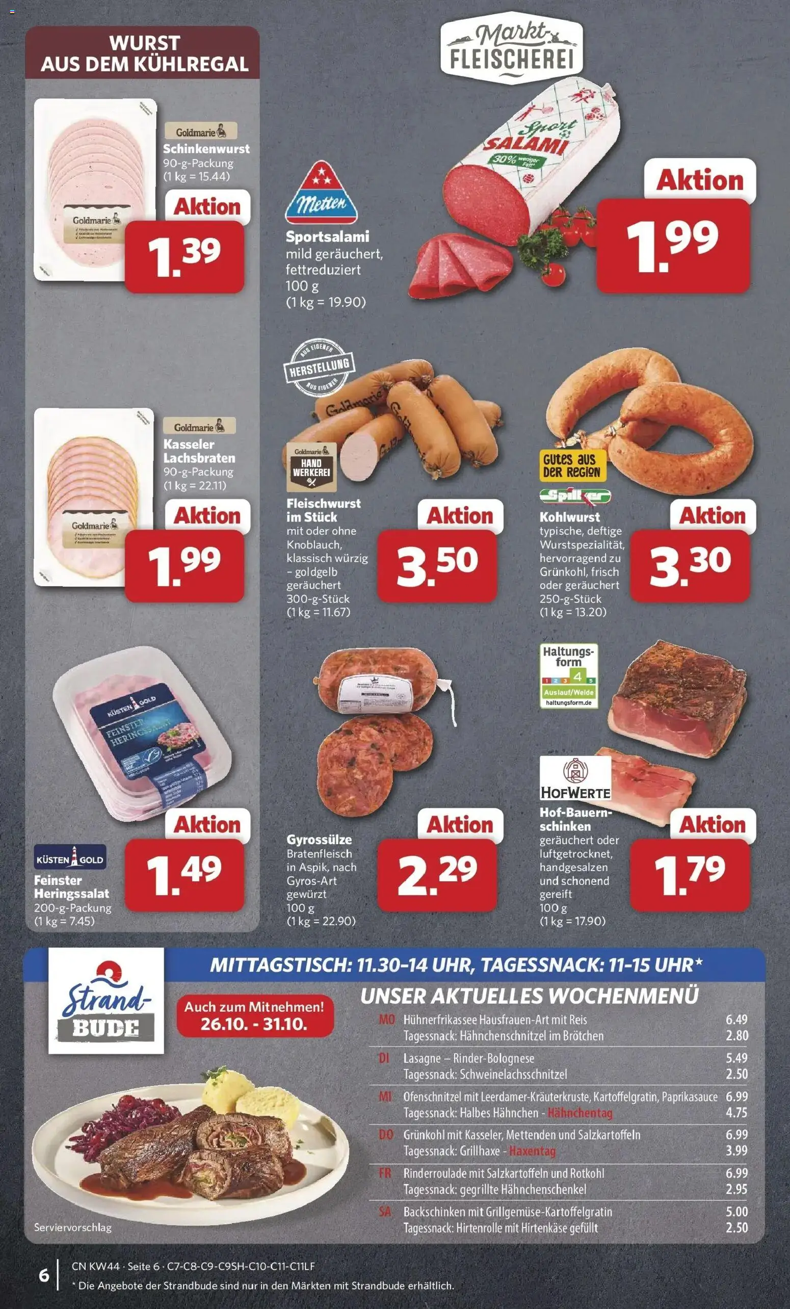 Combi Prospekt Detmold (ab 26.10.2026) zum Blättern | Seite: 6 | Produkte: Hahnchen, Hahnchenschenkel, Rotkohl, Schinken