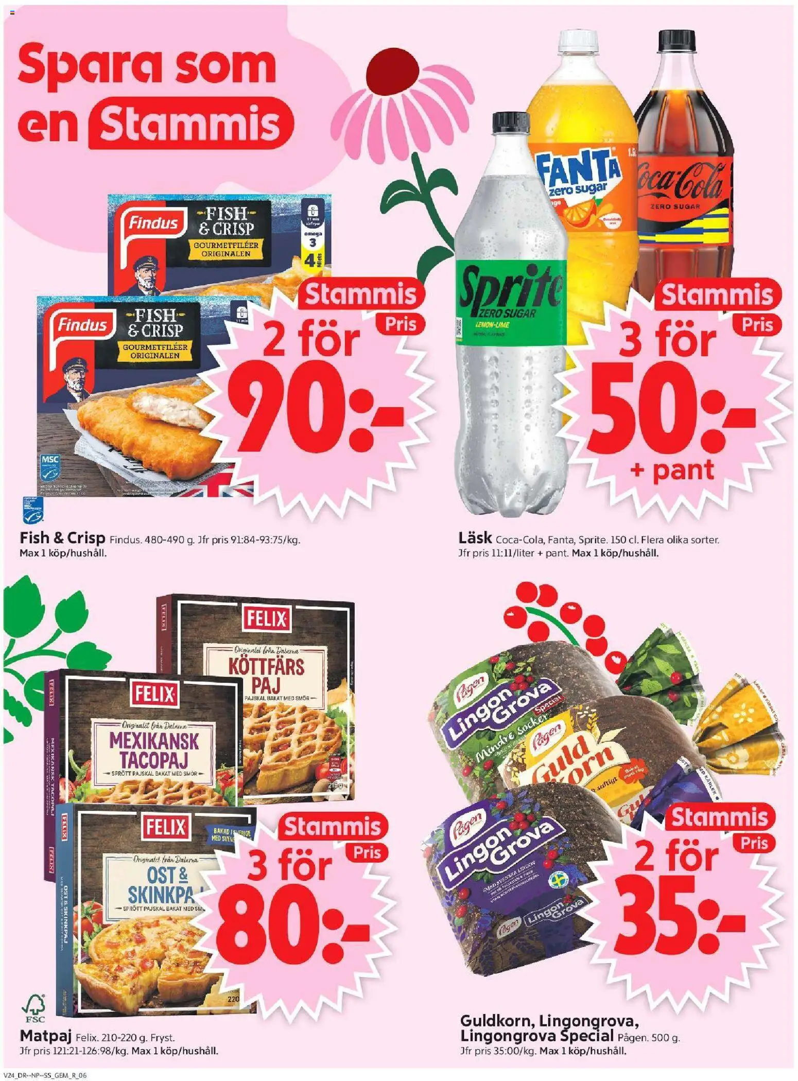 ICA Supermarket reklamblad aktuell från 08.06.2026 | Sida: 8 | Produkter: Fanta, Sprite, Smör, Ost