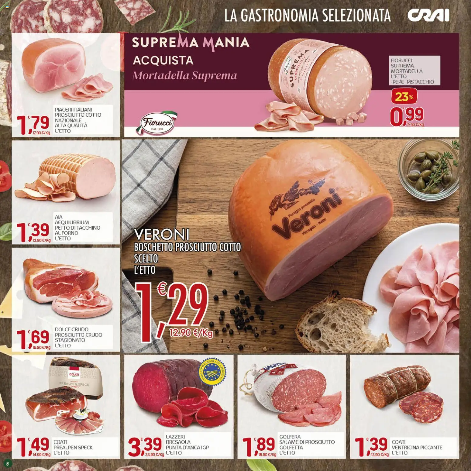 Volantino CRAI del 17/09/2026 | Pagina: 8 | Prodotti: Speck, Prosciutto Cotto, Pistacchio, Forno