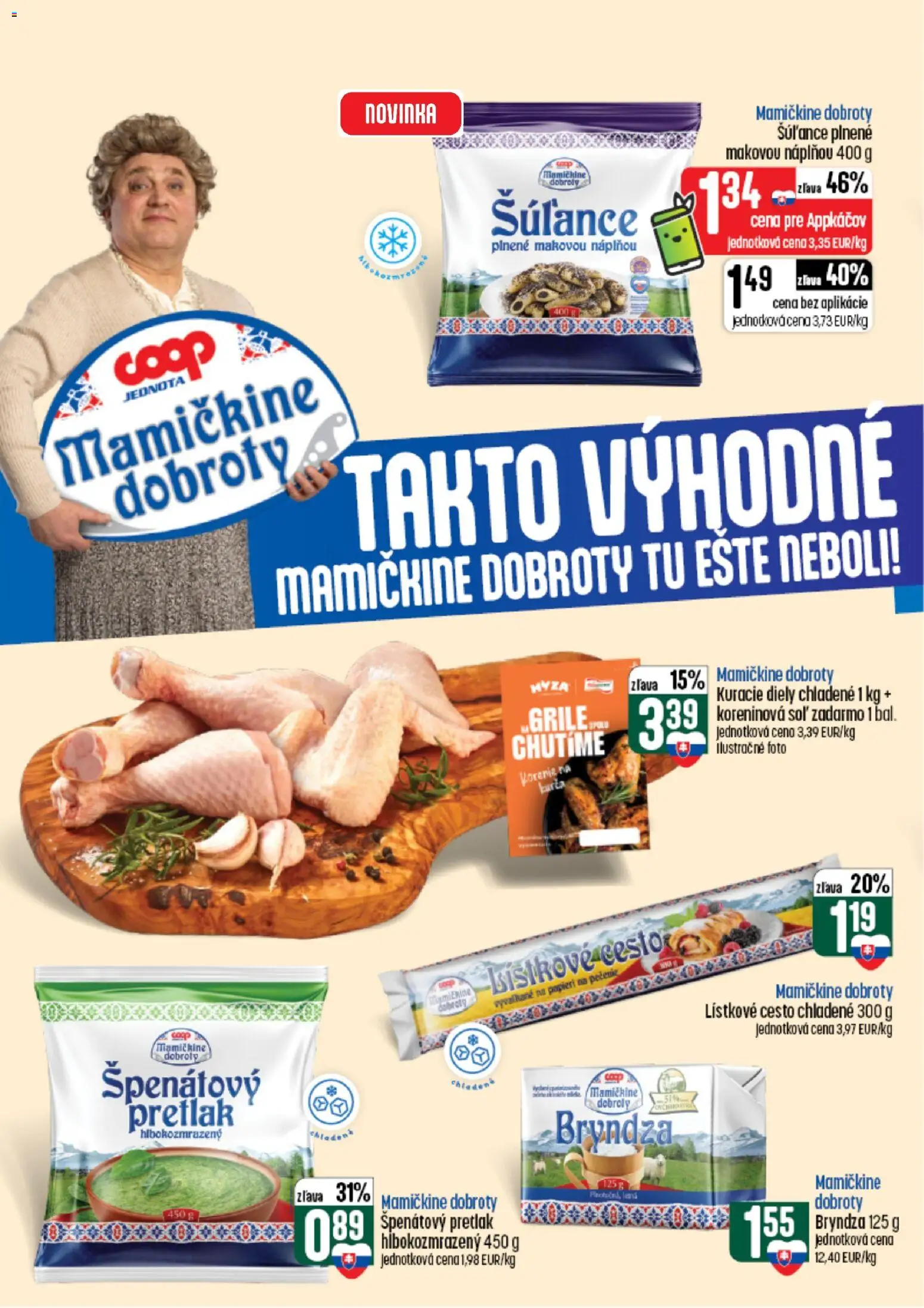 Nové COOP Jednota akcie – leták je platný od 26.08.2026 | Strana: 8 | Produkty: Cesto, Bryndza, Lístkové cesto, Špenátový pretlak