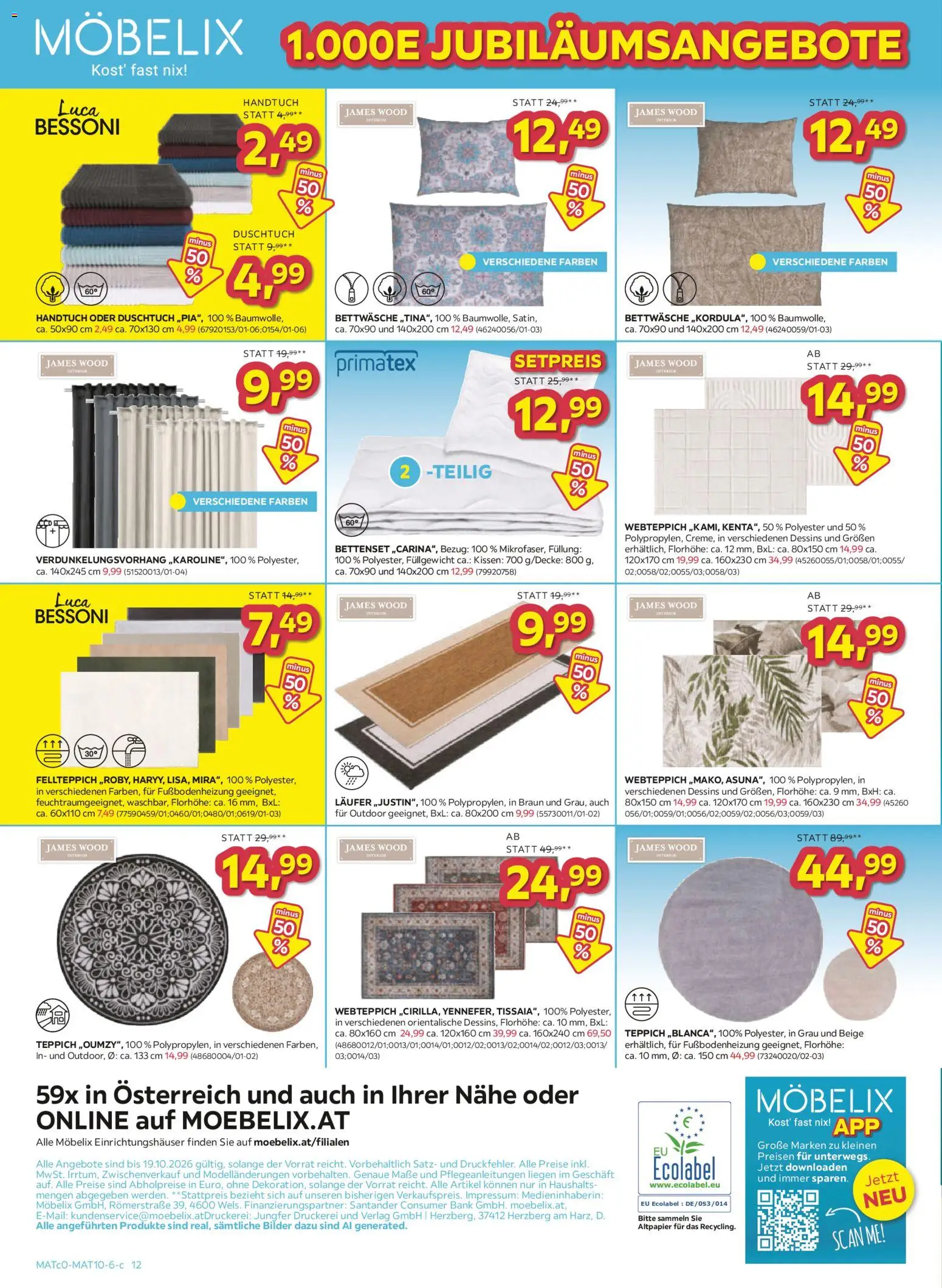 Möbelix -50% gültig ab 13.10.2026 | Seite: 12 | Produkte: Teppich