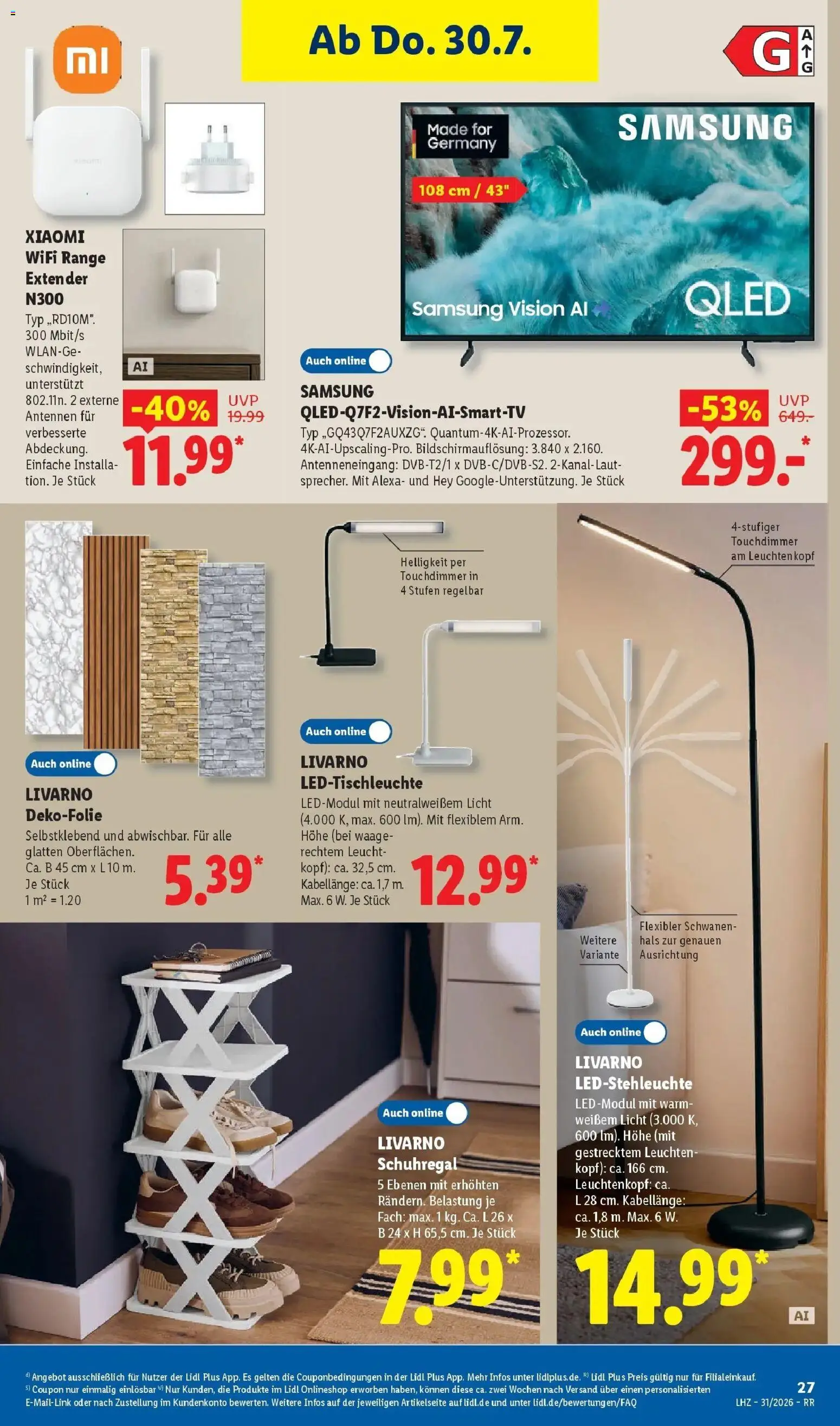 Lidl Prospekt Zülpich – gültig ab 27.07.2026 | Seite: 43 | Produkte: Xiaomi, Samsung, Smart TV, TV