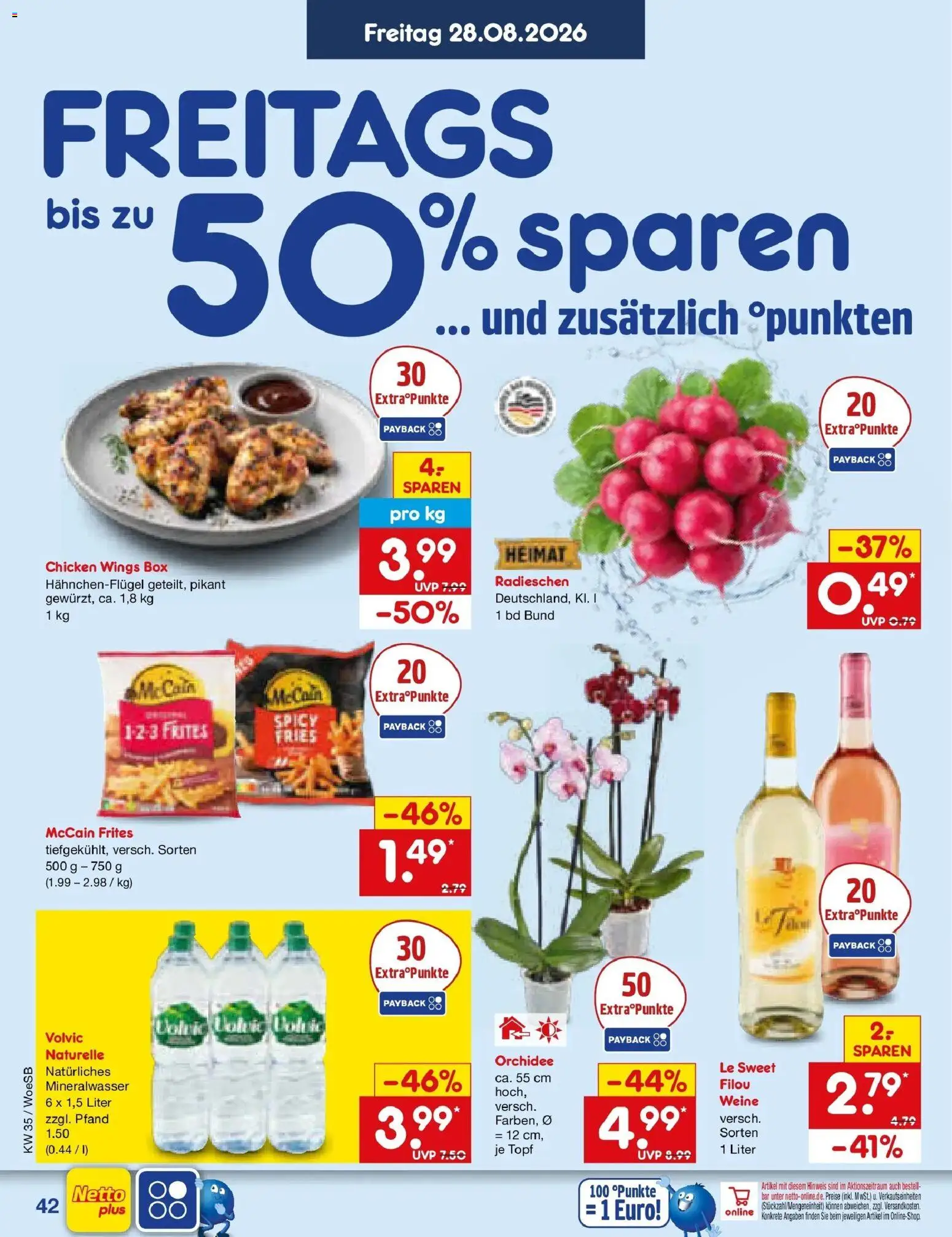 Netto Marken-Discount Prospekt Leonberg – gültig ab 24.08.2026 | Seite: 56 | Produkte: Orchidee, Box, Mineralwasser, Volvic