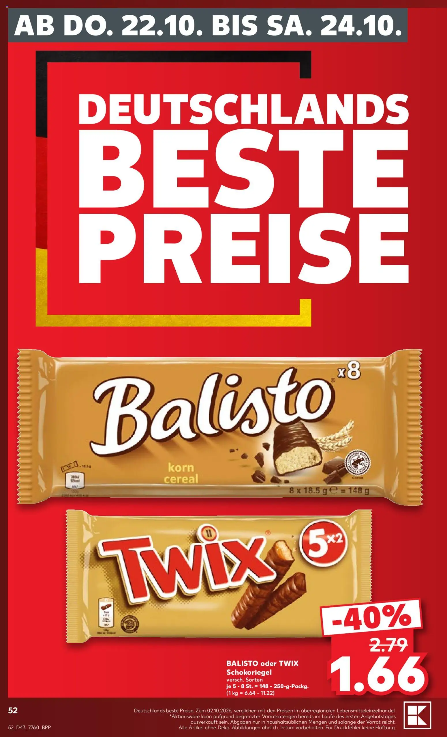 Kaufland Německo leták od 17.10.2026 | Strana: 52 | Produkty: Twix