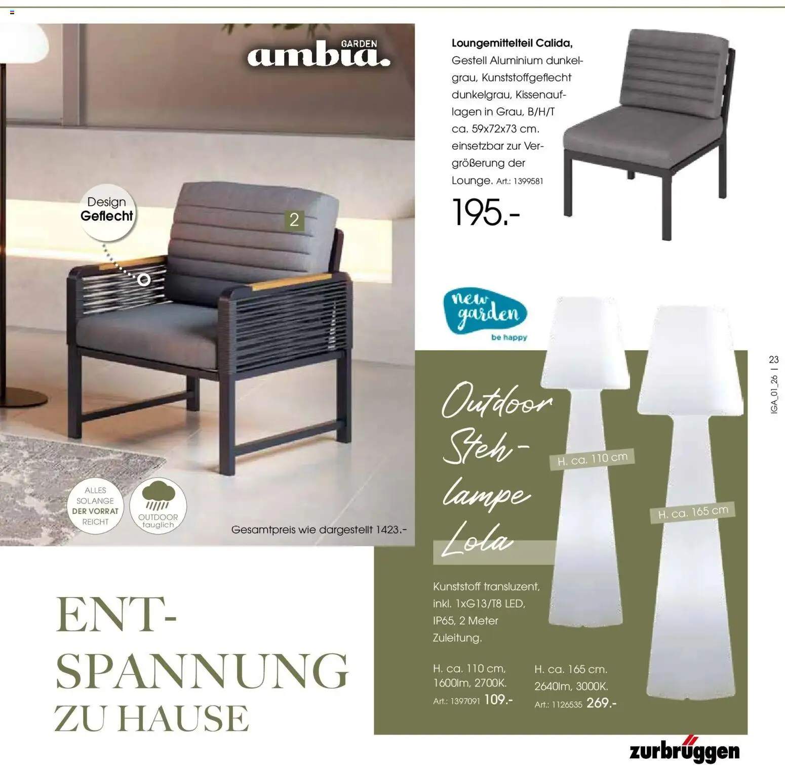 Zurbrüggen Garten Unna – gültig ab 19.03.2025 | Seite: 23 | Produkte: Lampe