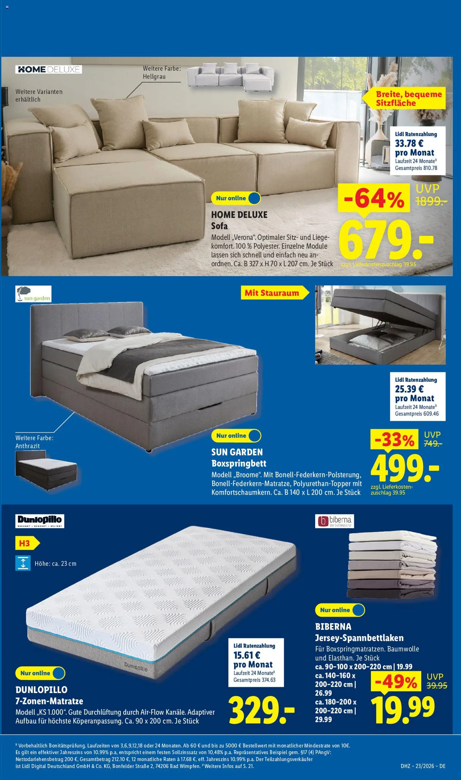 Lidl Prospekt – gültig ab 01.06.2026 | Seite: 25 | Produkte: Sofa, Liege, Bettwäsche, Bad