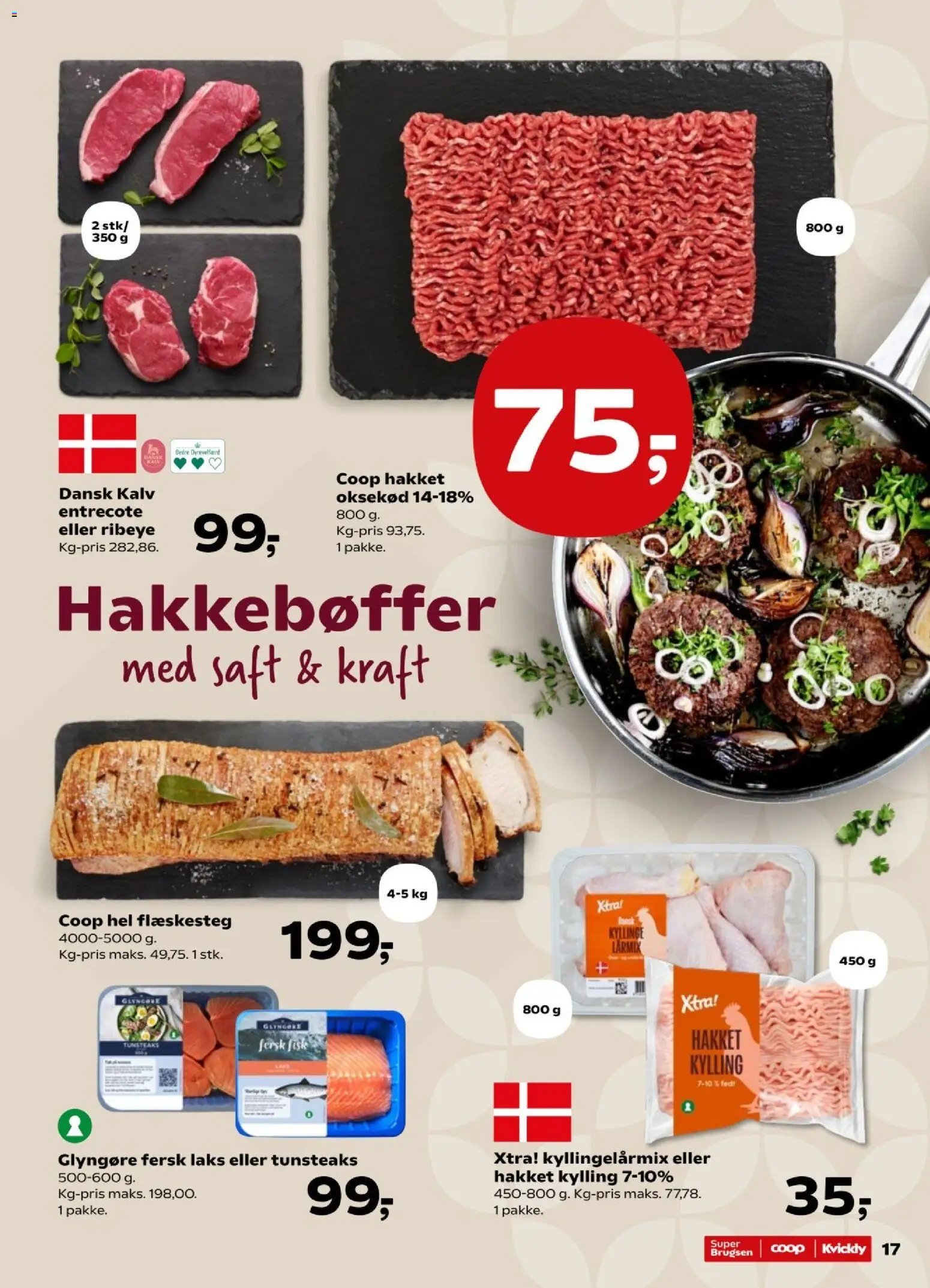 Super Brugsen tilbudsavis – gyldig fra 09/10/2026 | Side: 17 | Produkter: Fisk, Oksekød, Flæskesteg, Laks