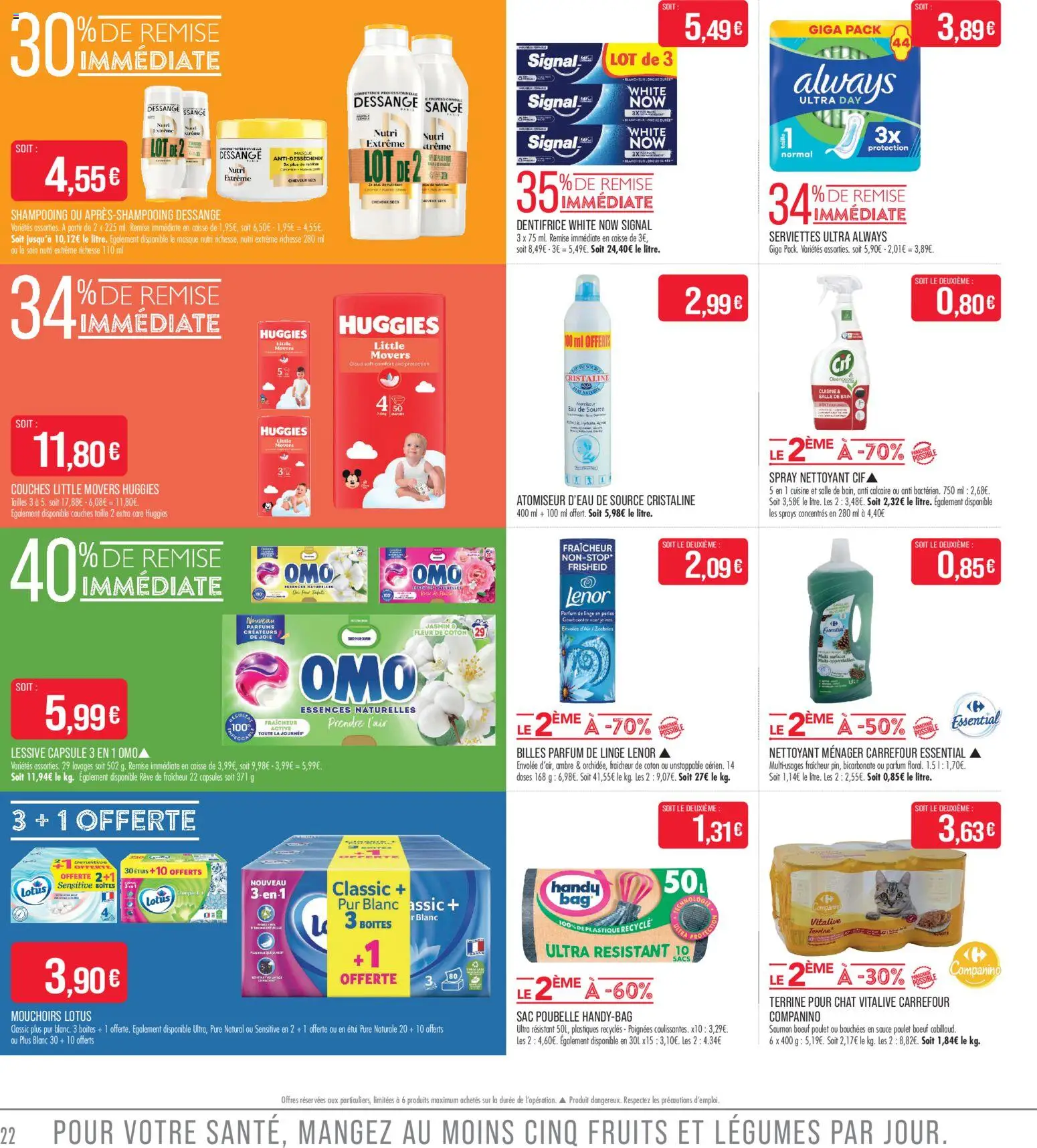 {H1} | Page: 22 | Produits: Couches, Coton, Eau de source, Sac poubelle