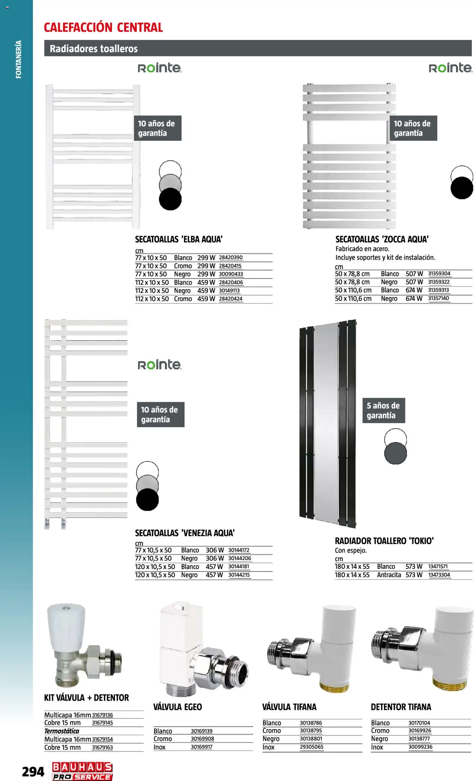 Bauhaus ProService │ válido desde el 11/05/2026 | Página: 294 | Productos: Toallero, Radiador