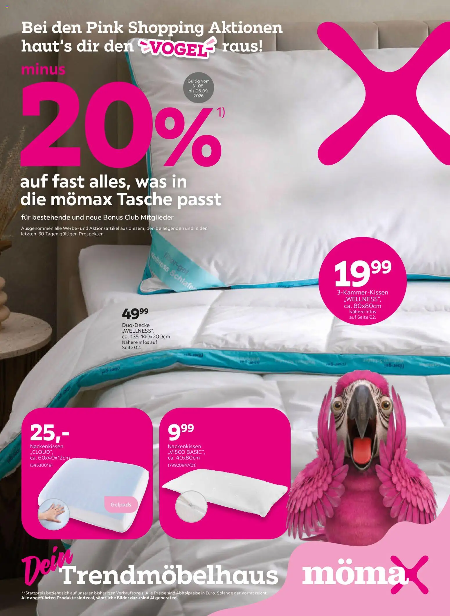 Mömax Aktueller Prospekt – gültig ab 31.08.2026 | Seite: 1 | Produkte: Tasche, Bilder