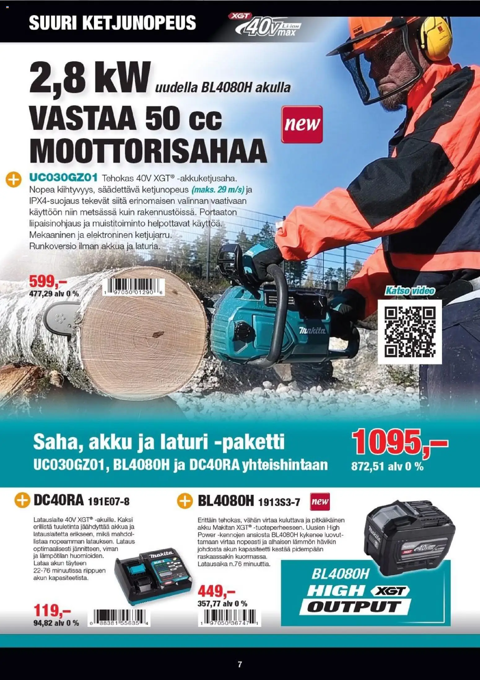 Makita tarjoukset – voimassa 01/01/2026 alkaen | Sivu: 7 | Tuotteet: Akku, Video, Laturi