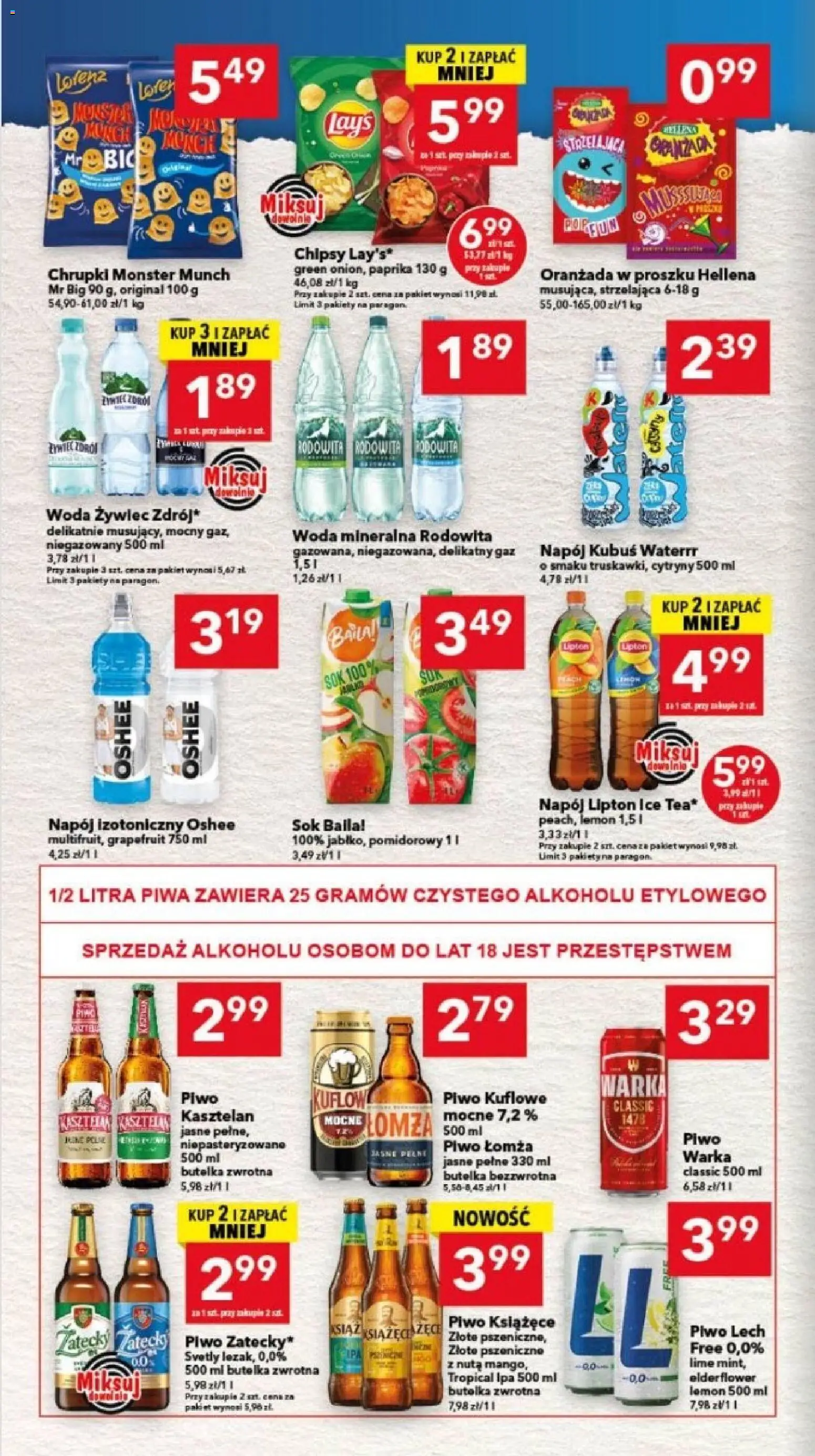 Lewiatan gazetka - Bydgoszcz od 30.07.2026 | Strona: 6 | Produkty: Chipsy, Chrupki, Oranżada w proszku, Piwo